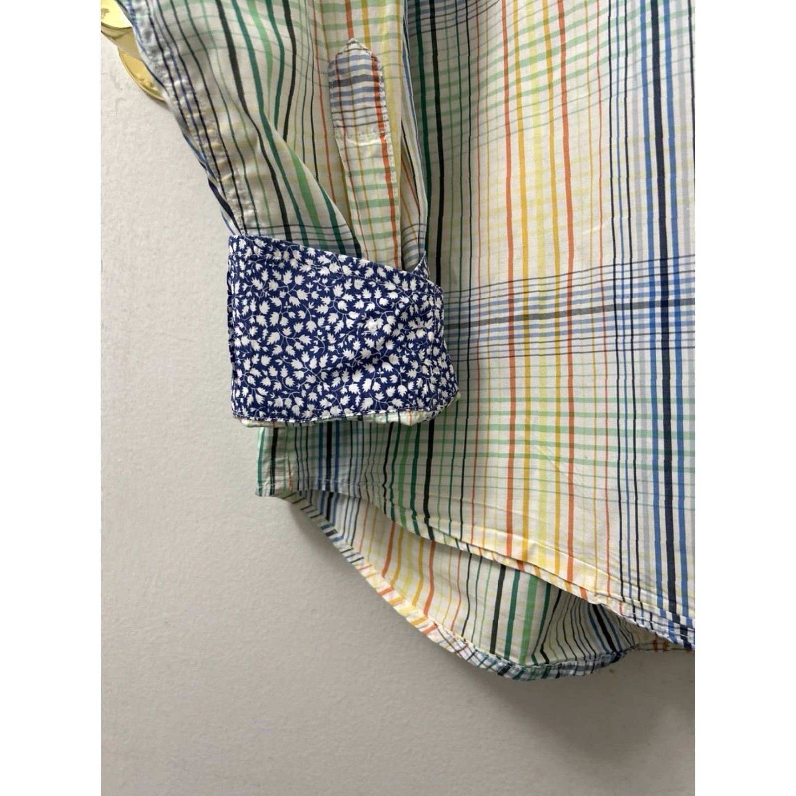 Tommy Bahama Tommy Bahama Shirt Mens Medium Multicolor Plaid 100% Pima Cotton Flip Cuff L/S Size US M / EU 48-50 / 2 - 6 Thumbnail