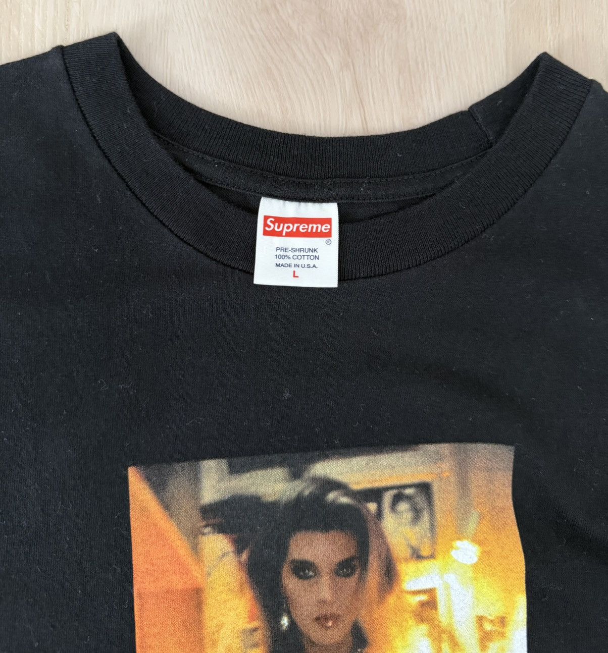 Supreme Supreme SS18 Nan Goldin Kim in Rhinestone Tee Black Size US L / EU 52-54 / 3 - 4 Thumbnail