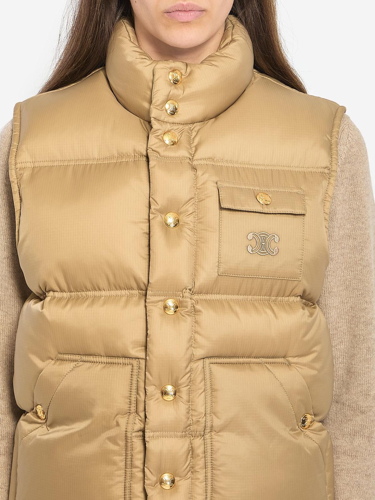 Celine CELINE TRIOMPHE PATCH DOWN VEST SIZE 40 Size ONE SIZE - 3 Thumbnail