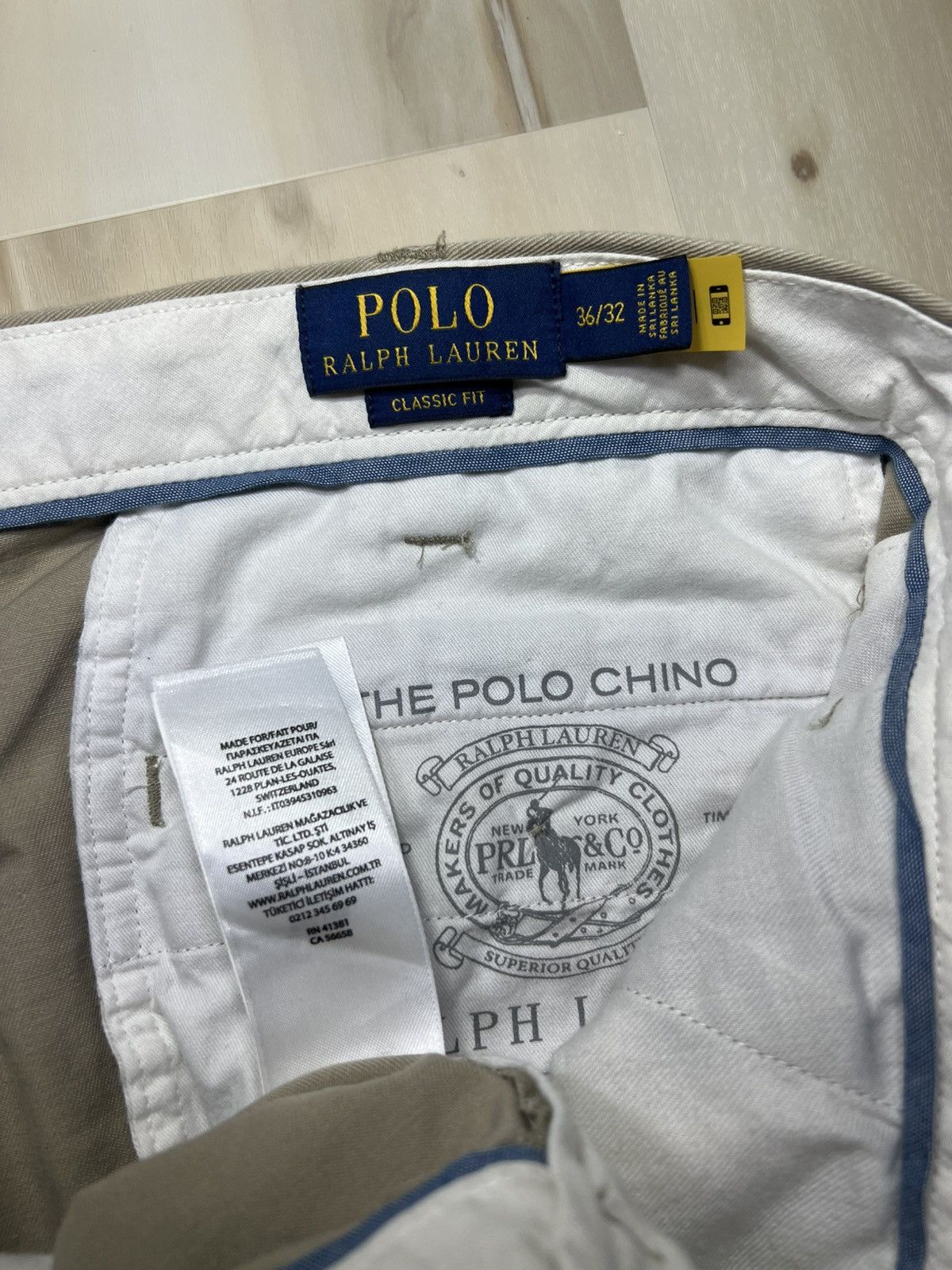 Polo Ralph Lauren Polo Ralph Lauren Beige Chino Mens 36x32 Khaki Classic Fit Size US 36 / EU 52 - 7 Thumbnail