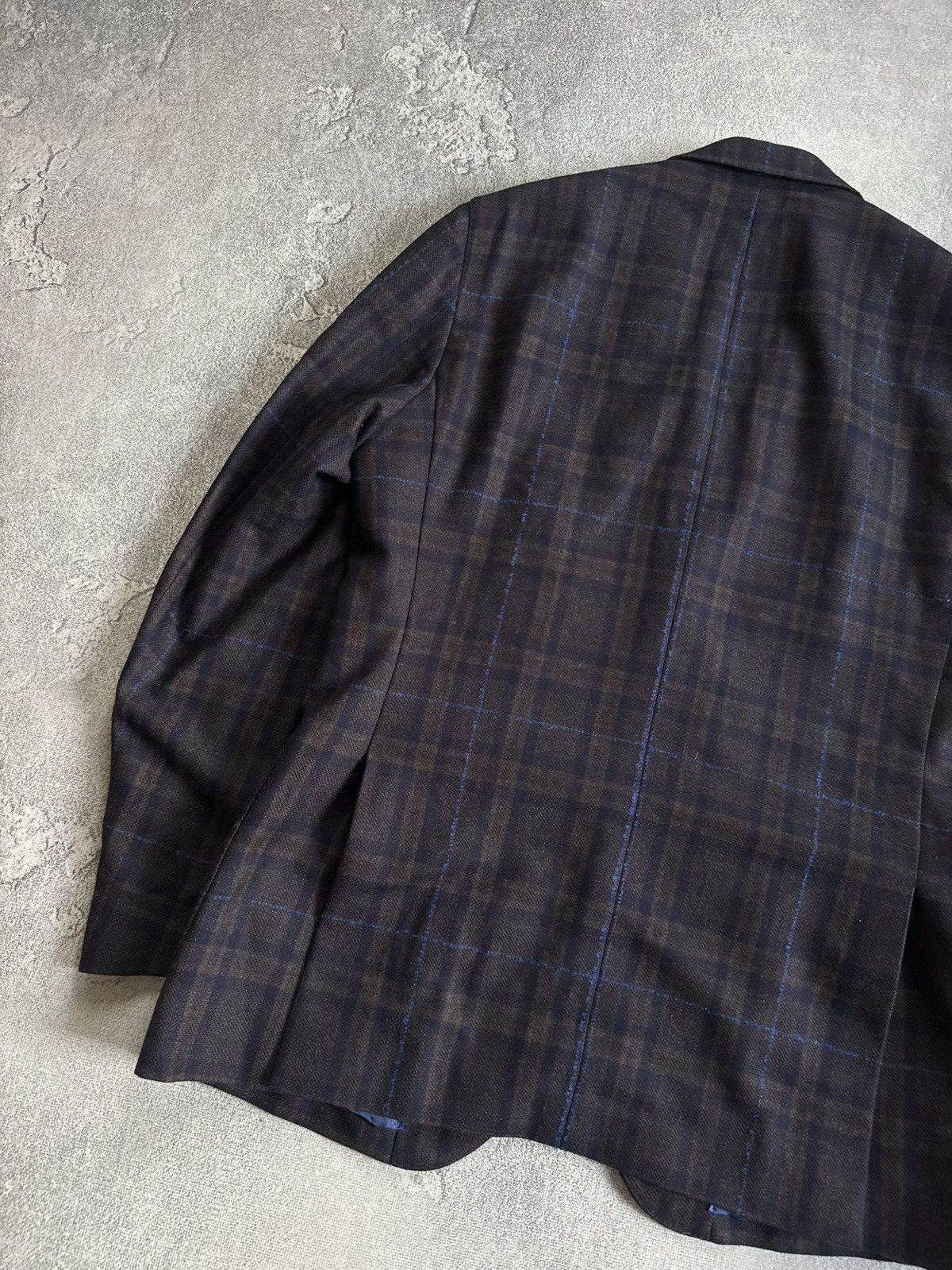 Boggi Boggi 52size wool Chekered blazer button up jacket luxury Size 42R - 17 Thumbnail