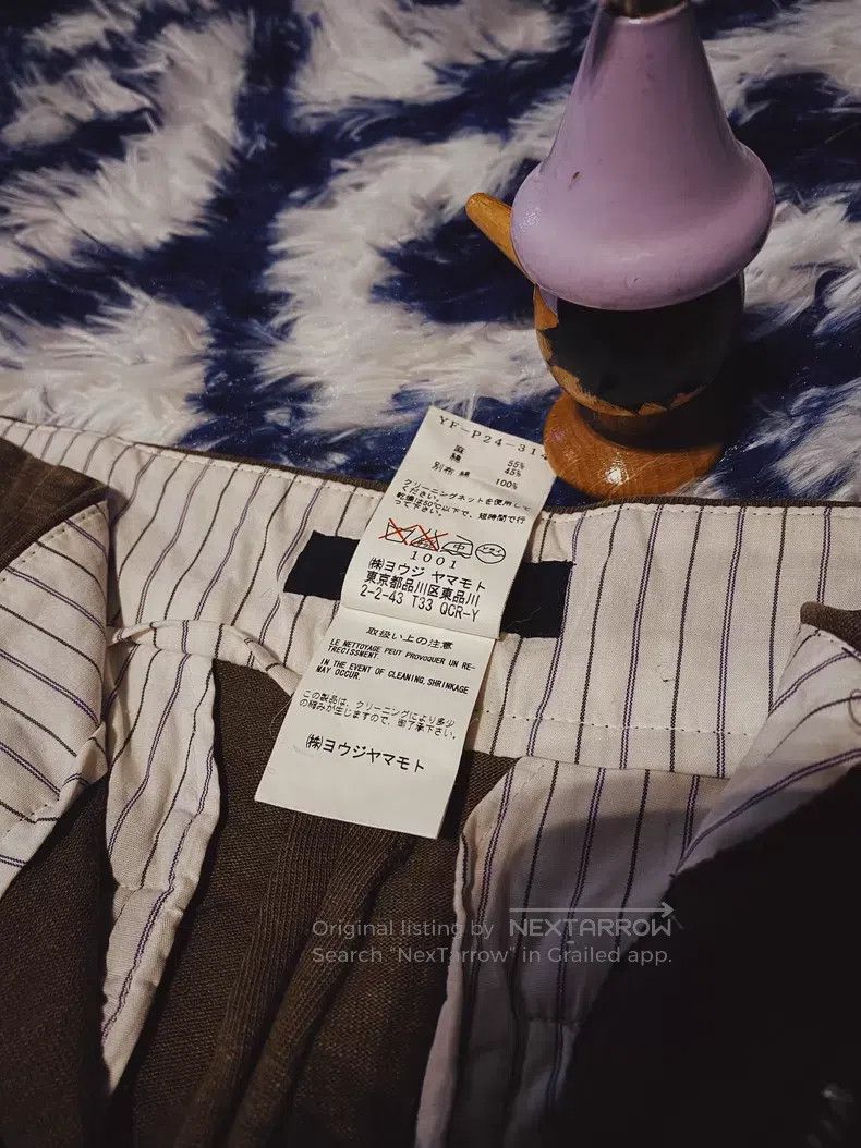 Yohji Yamamoto Yohji Yamamoto size m Brown cotton and linen blended slacks Size US 28 / EU 44 - 5 Thumbnail
