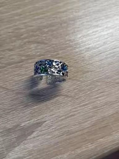 Japanese Brand Mizuhara x moto Multicolor Flower Open Ring Size ONE SIZE - 6 Thumbnail