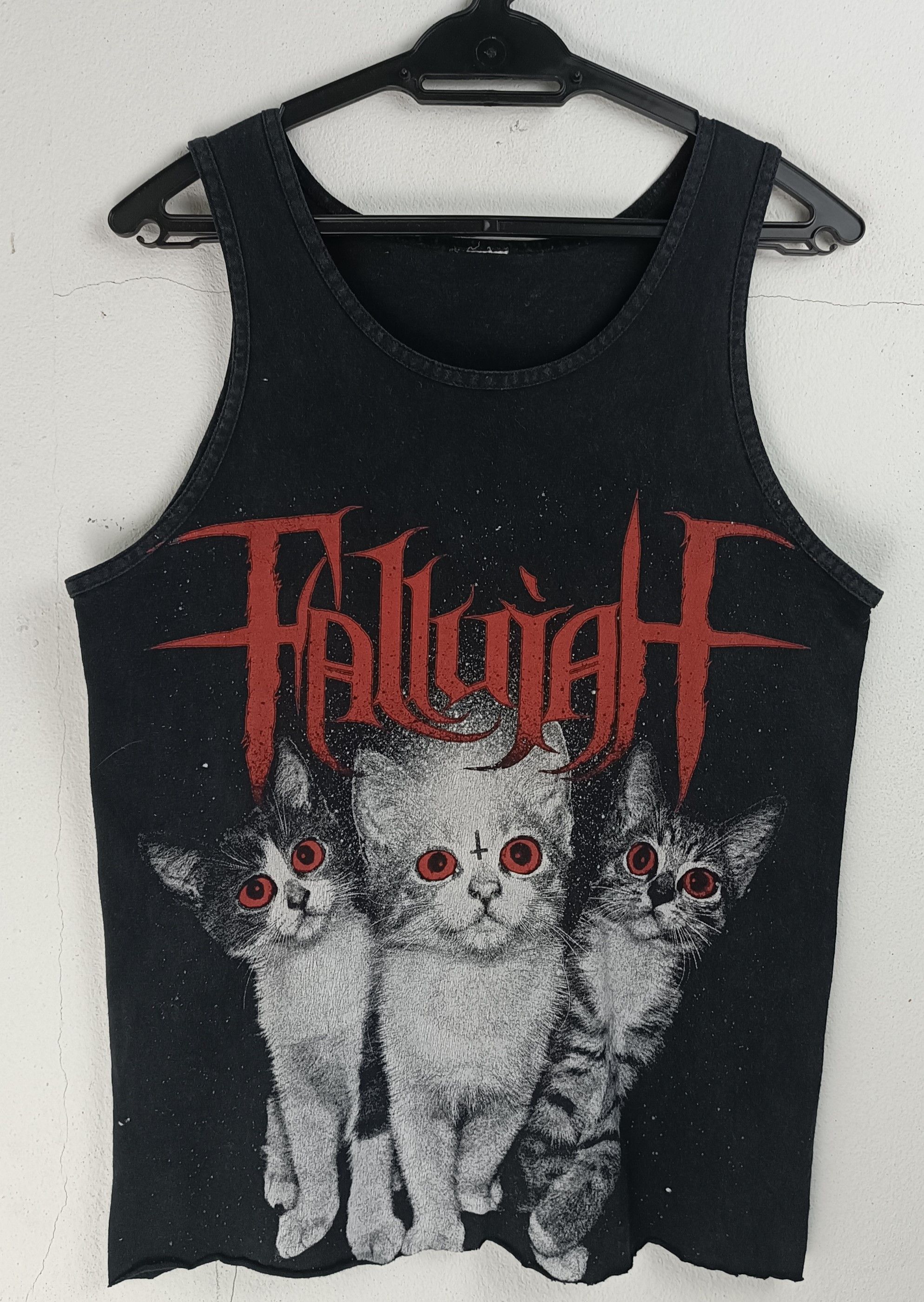 Band Tees THRASH FADED VINTAGE FALLUJAH ANTICHRIST CAT DEATH METAL Size US S / EU 44-46 / 1 - 3 Thumbnail