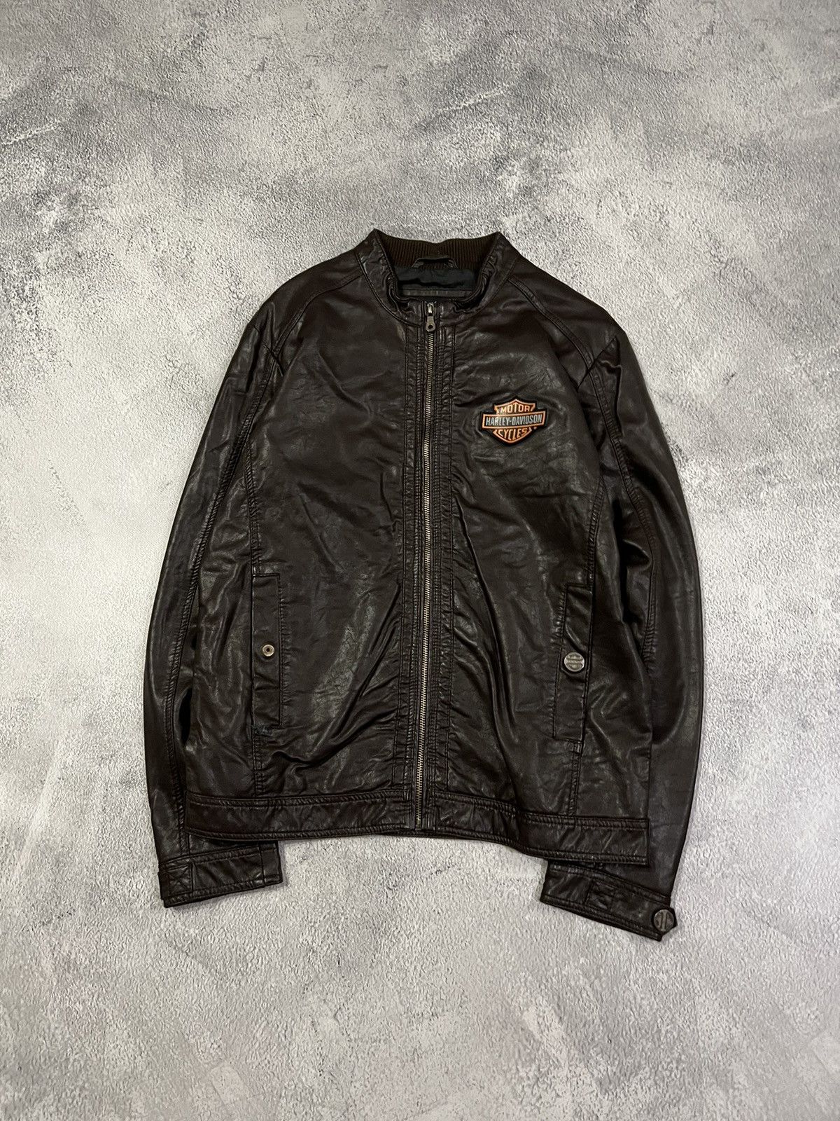 Vintage Y2k Harley Davidson Leather Active Riding Jacket 00s