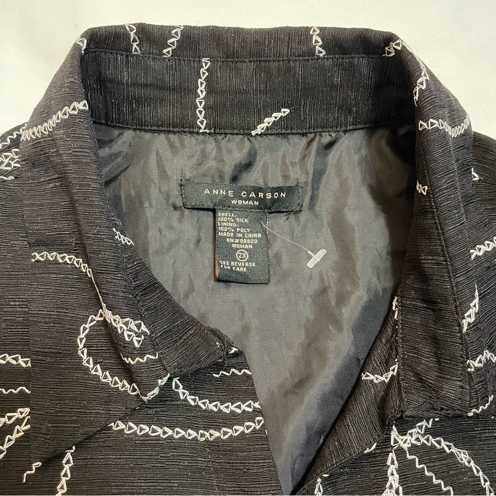 Other New Anne Carson Silk Embroidered Sleeveless Black Top Size Size XXL / US 16-18 / IT 52-54 - 5 Thumbnail