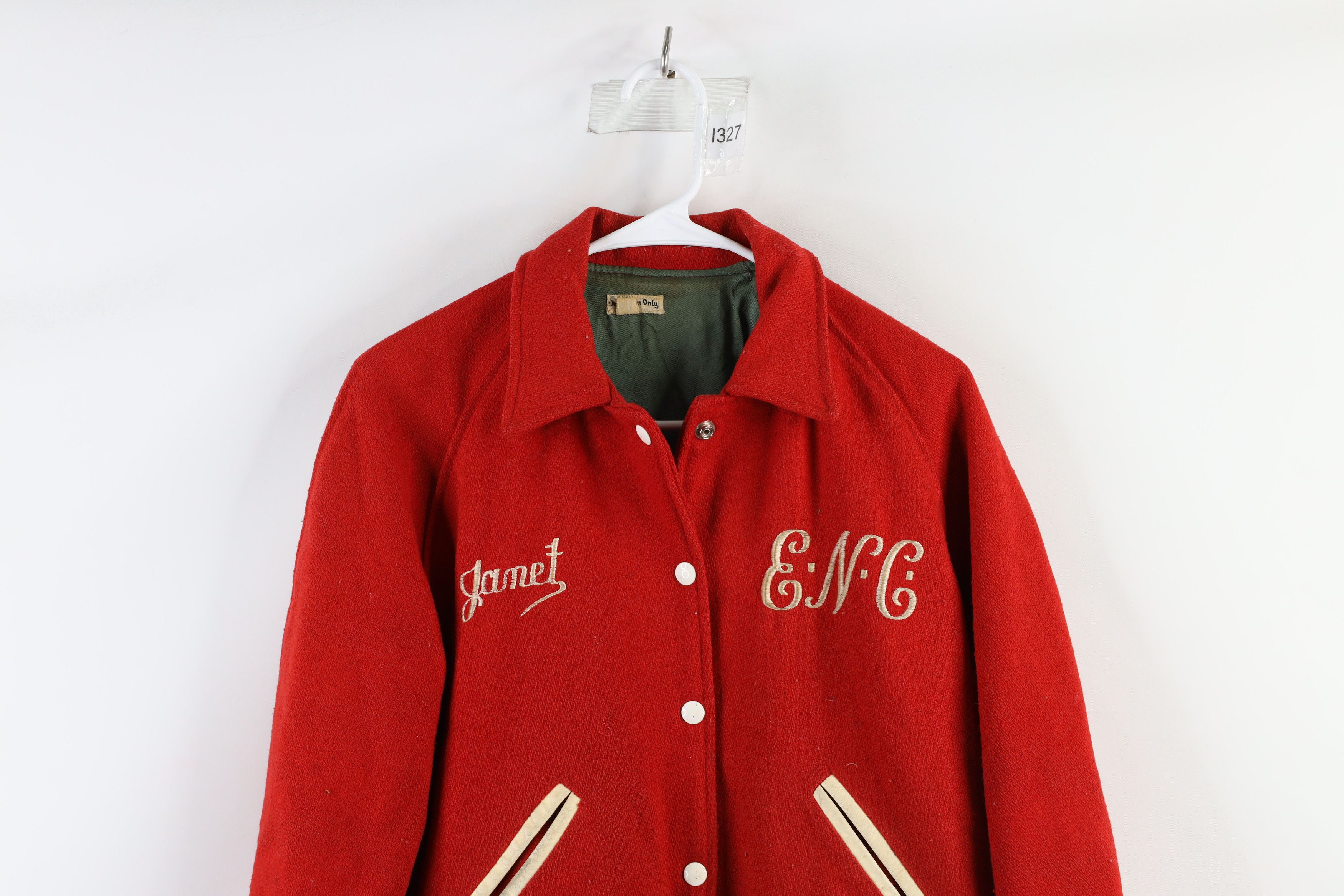 Vintage Vintage 50s 60s Wool Leather Varsity Bomber Jacket Red USA 