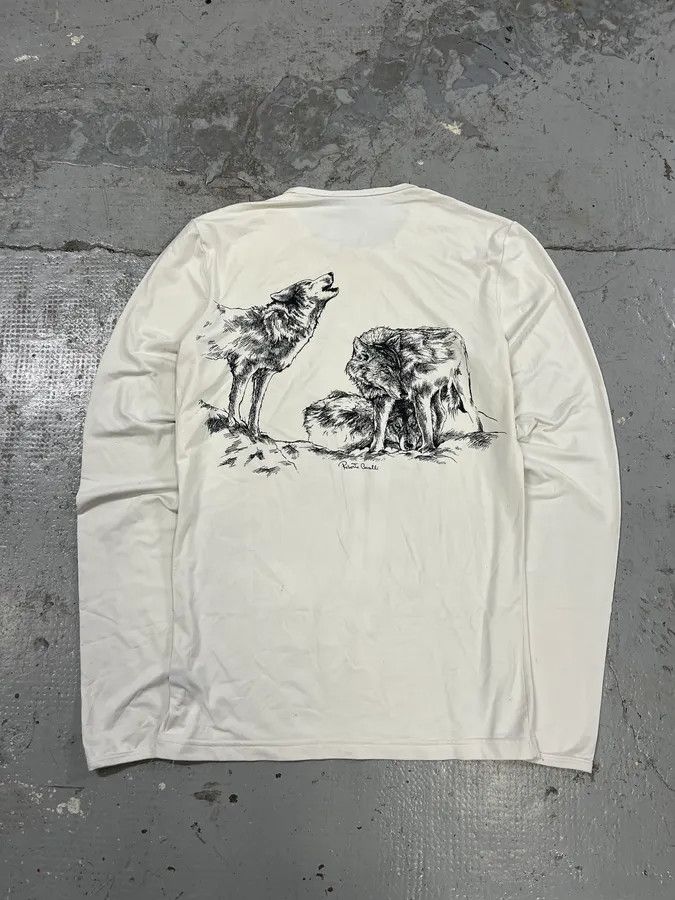 Roberto Cavalli 2000s Roberto Cavalli Wolves White Longsleeves Size US S / EU 44-46 / 1 - 1 Thumbnail