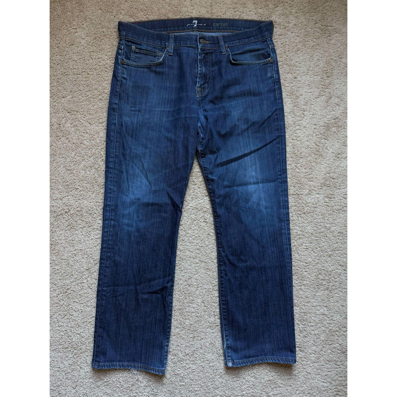 7 For All Mankind 7 for All Mankind Carsen Straight Performance Jeans Blue Size US 34 / EU 50 - 2 Thumbnail