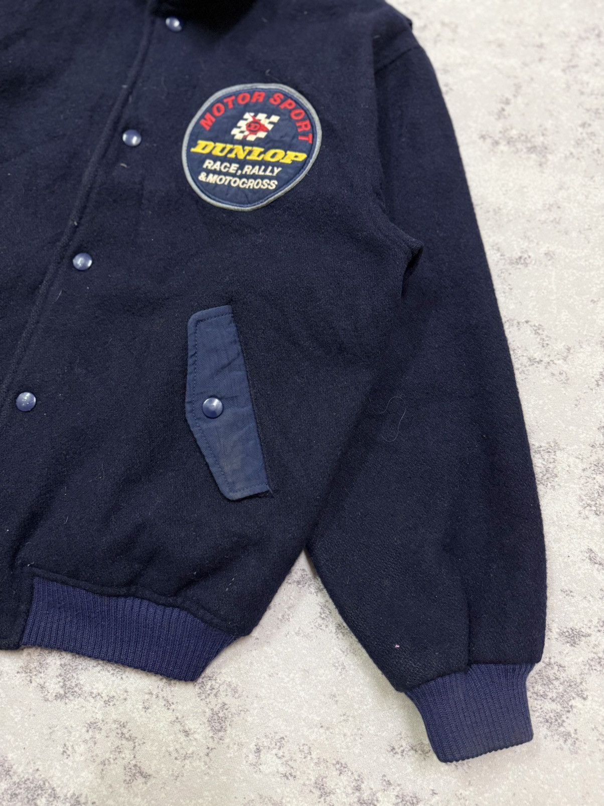 Dunlop Vintage 90s Dunlop Motorsports Fashion Wool Varsity Jacket Size US S / EU 44-46 / 1 - 5 Thumbnail