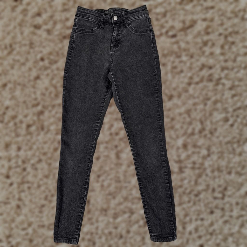 Vintage Wild Fabel Jeans 00 Black Mid Rise Skinny Cotton Blend 25x27 Womens Size 24" / US 00 / IT 34 - 1 Thumbnail