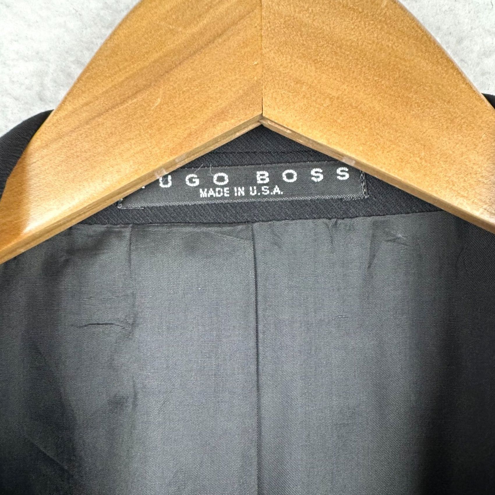 Hugo Boss VINTAGE BOSS by Hugo Boss Mens 42L Einstein Wool Black Suit Coat Blazer Jacket USA Size 42R - 5 Thumbnail