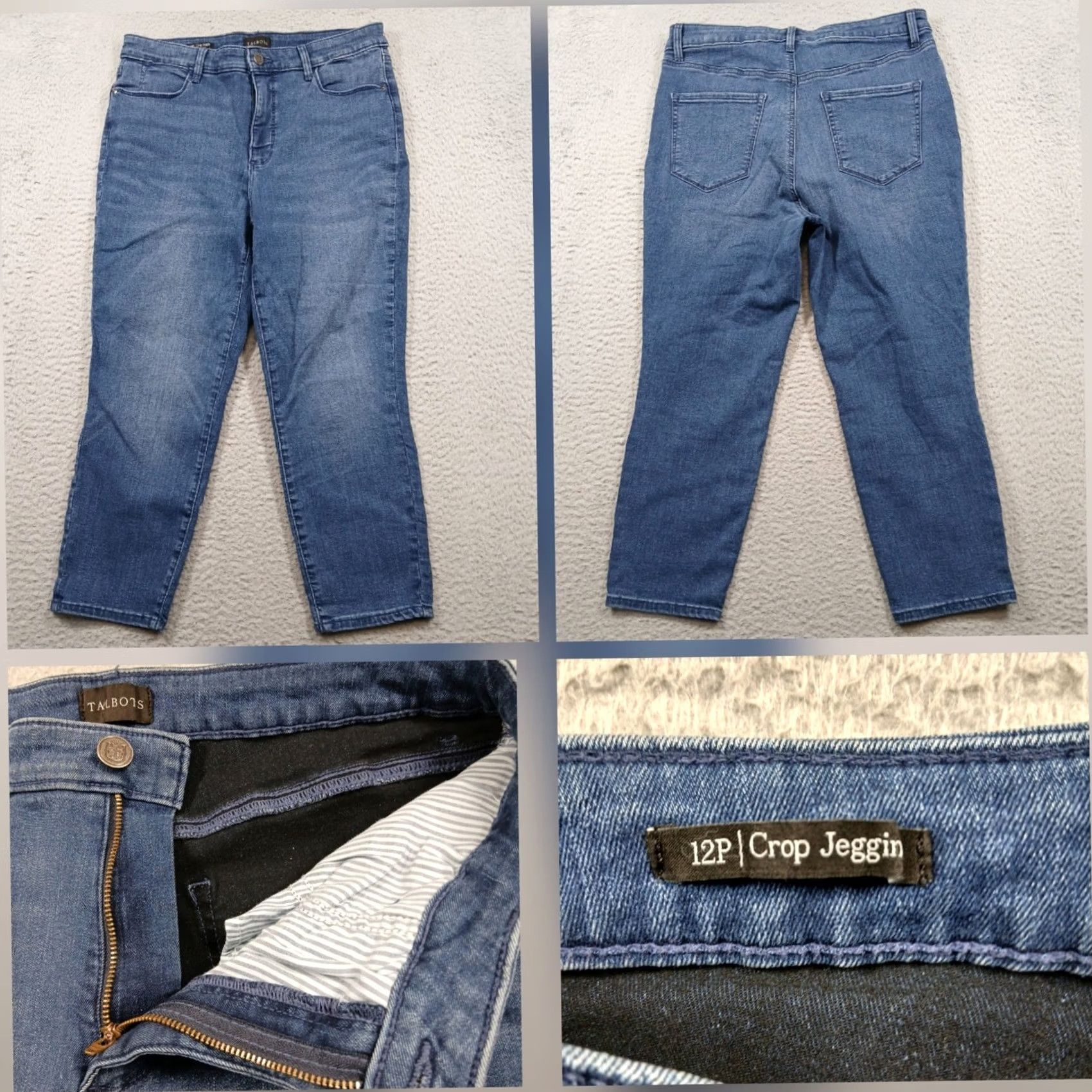 Talbots Talbots Sofia Wash Crop Denim Jegging Jeans 12P Petite Stretch Women EUC Size 34" / US 12 / IT 48 - 2 Thumbnail