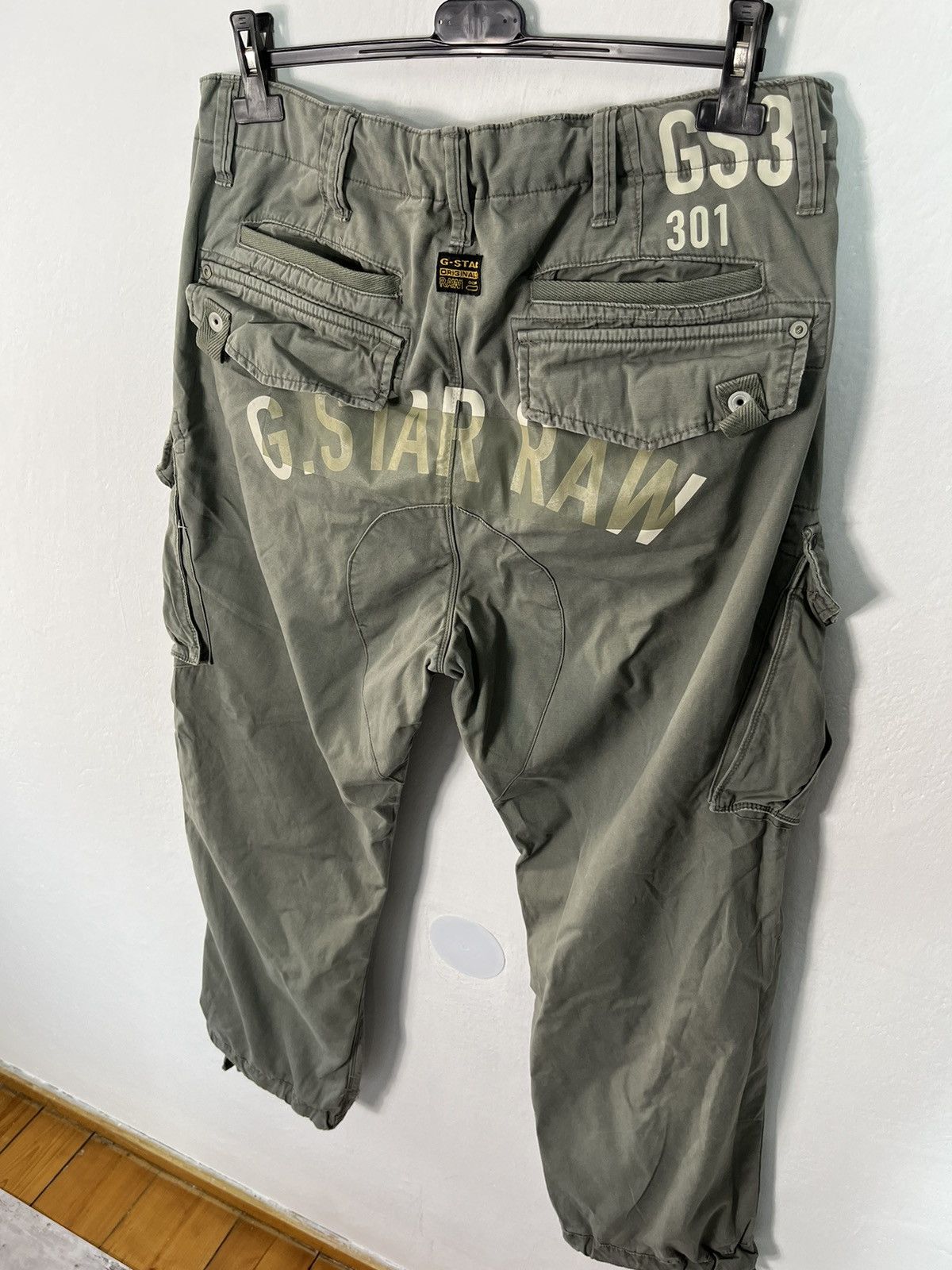 image of Gstar G-Star Raw Denim G3-301 Khaki Cargo Parachute Techwear Y3, Men's (Size 36)