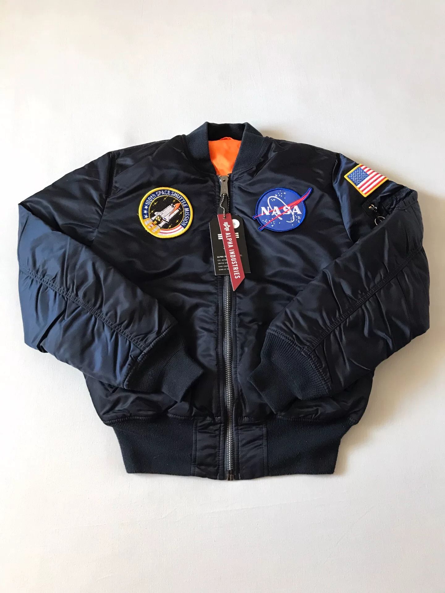 Alpha Industries Alpha MA1 Navy Blue NASA Jacket Size US S / EU 44-46 / 1 - 1 Thumbnail