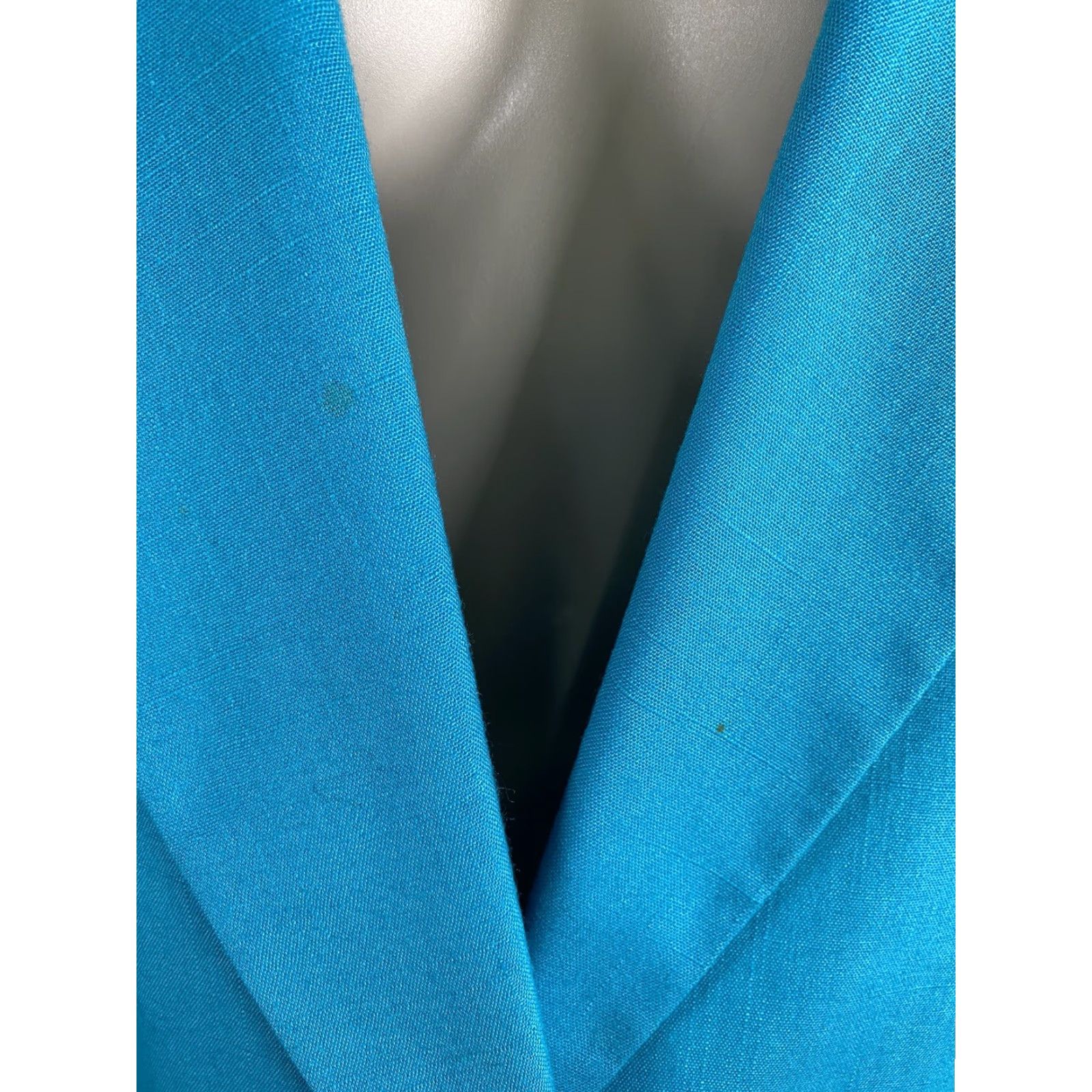 Vintage VTG Lynn Greene Blazer Women’s 10 Notch Lapel Single Button Jacket Solid Blue Mid-Length Lined Polyester Rayon Size L / US 10 / IT 46 - 7 Thumbnail