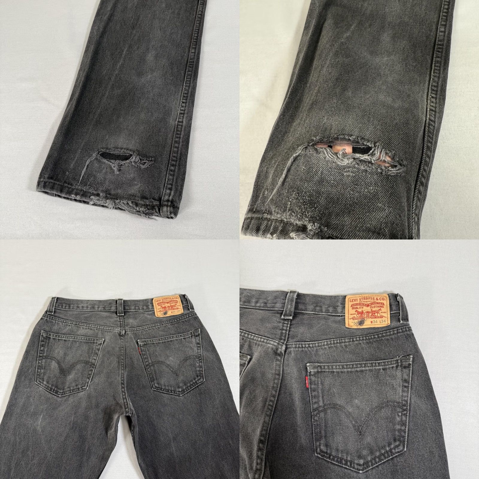 Levi's VINTAGE Levi's Jeans Mens 34x34 Black 505 Straight Fit Denim pants Y2K Size US 34 / EU 50 - 10 Thumbnail