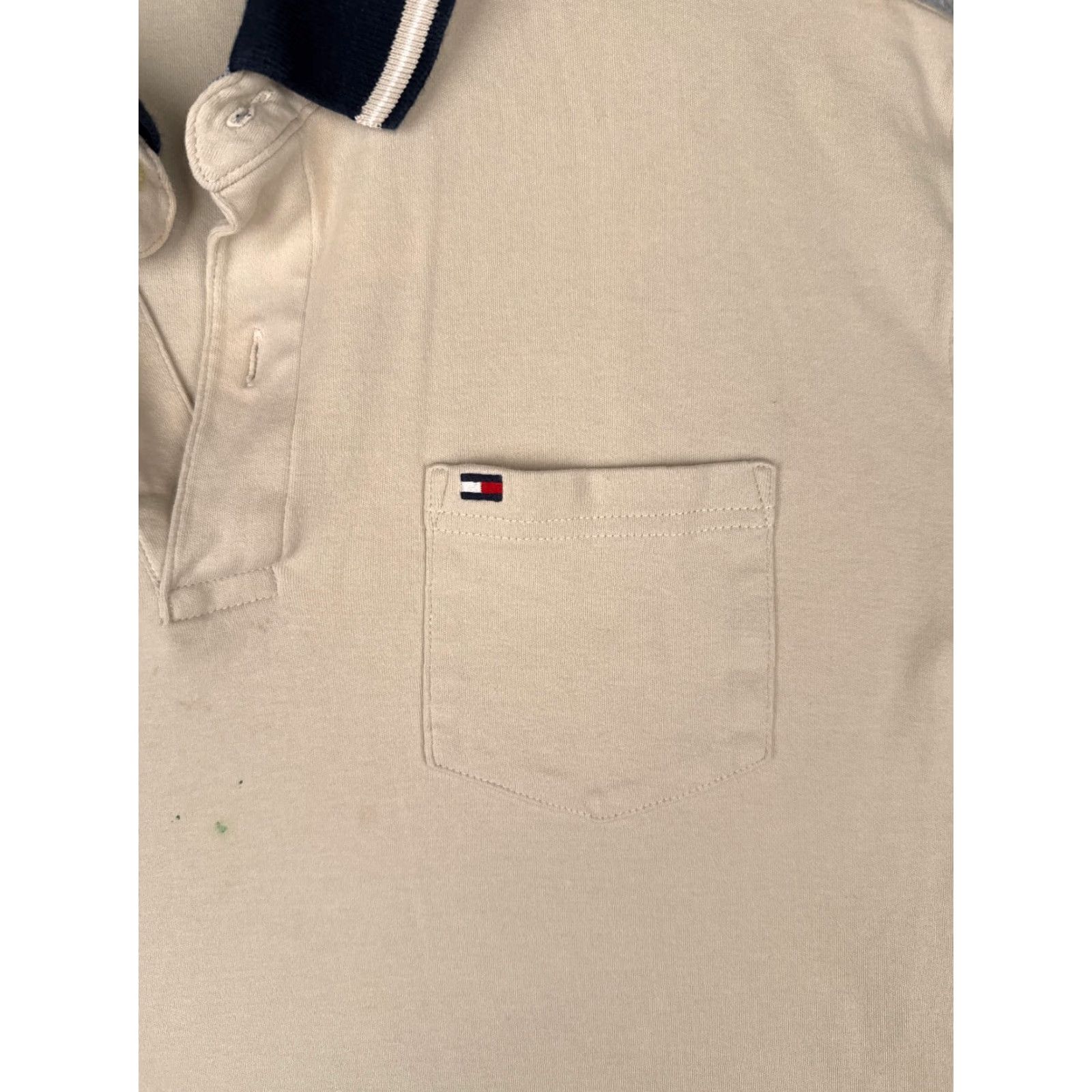 Tommy Hilfiger VINTAGE? No — Tommy Hilfiger Polo Shirt Men XL Ivory Cotton Short Sleeve 100% Classic Slimming Logo Embroidered 90s/Modern Theme Mens Size US XL / EU 56 / 4 - 6 Thumbnail