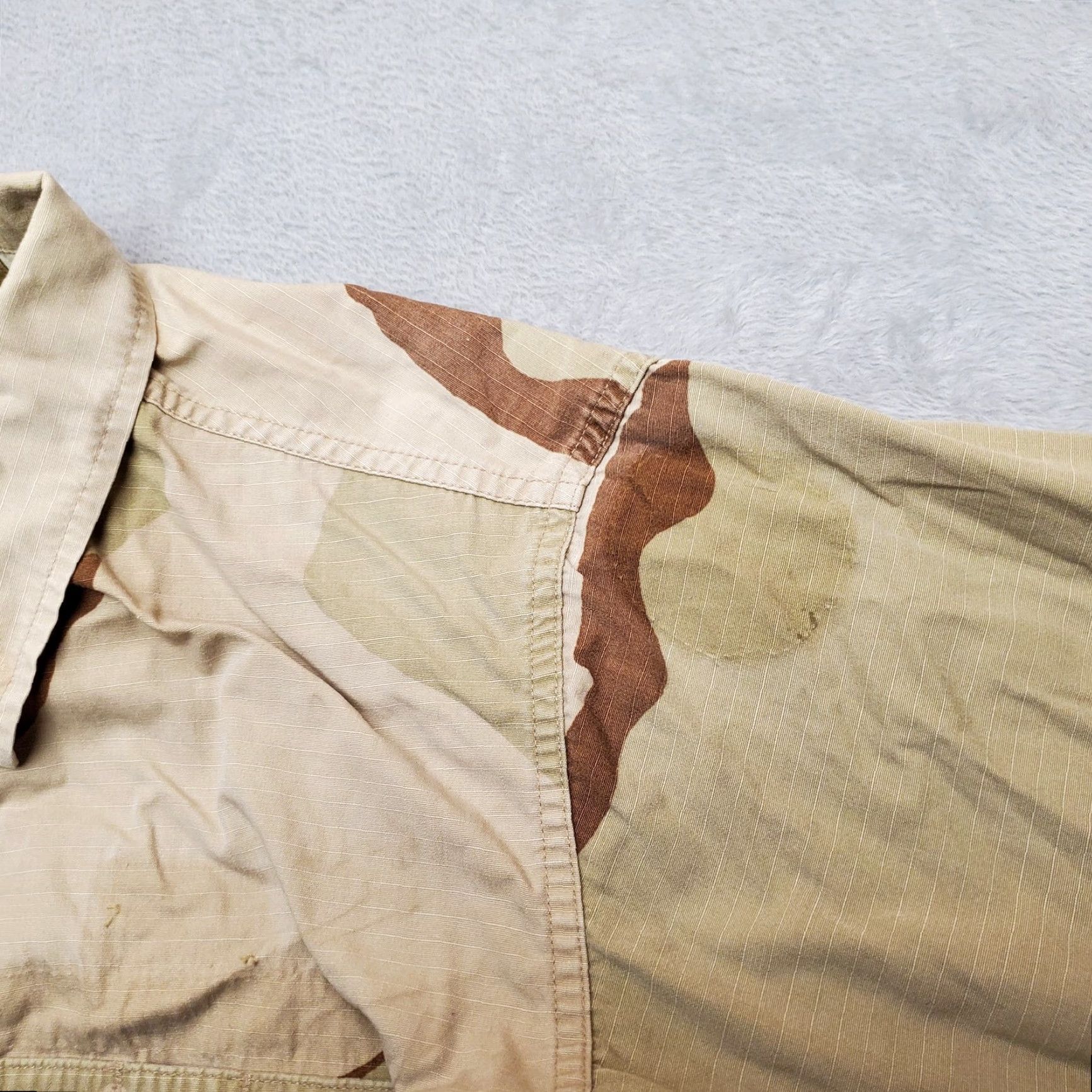 Vintage Desert Camo Coat Mens Small Reg Brown Tan Camouflage Jacket Outdoor Combat Shirt Jacket Size US S / EU 44-46 / 1 - 4 Thumbnail