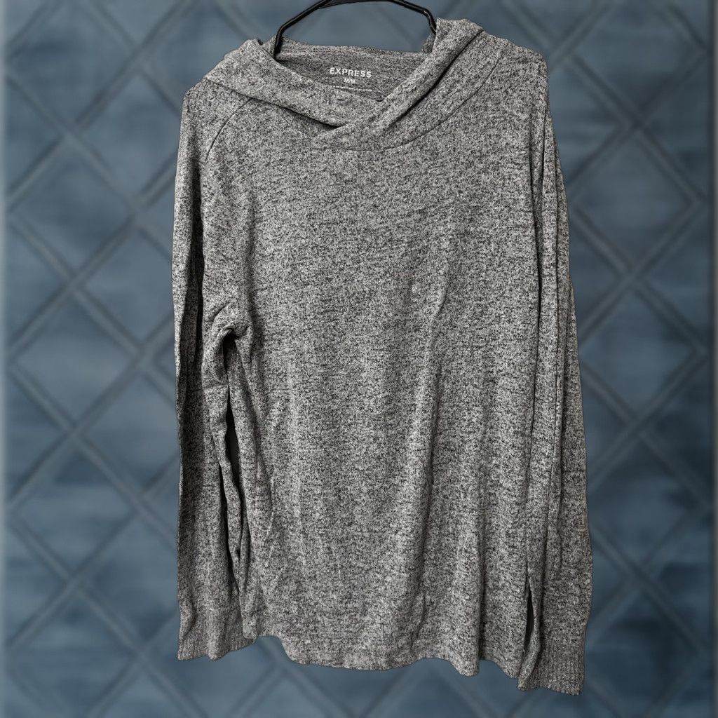 Express Express Hoodie Mens Gray Pullover with Draw Strings Pockets Size M Size US M / EU 48-50 / 2 - 1 Thumbnail