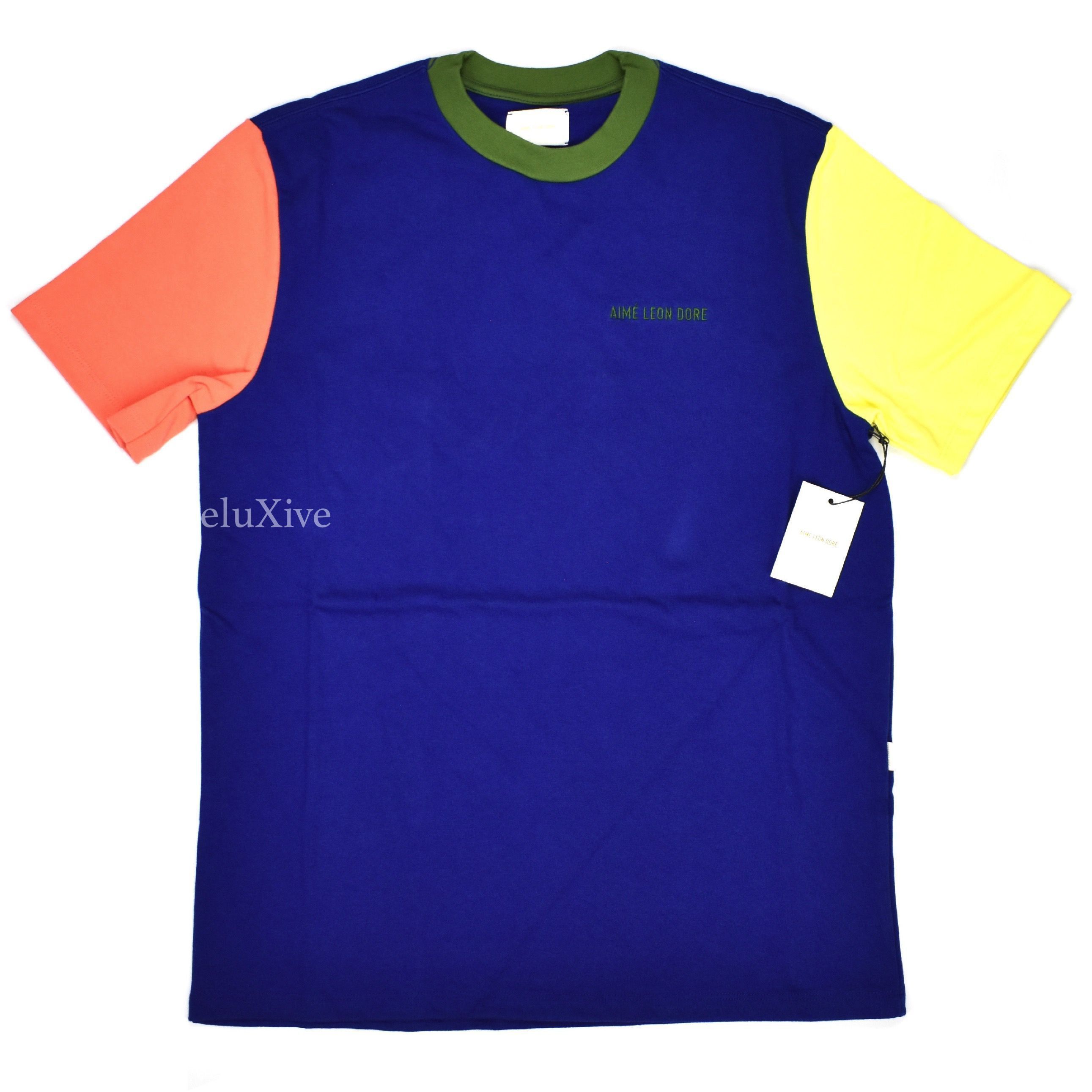 Aime Leon Dore Color Blocked Logo T-Shirt Blue DS Size US M / EU 48-50 / 2 - 1 Preview