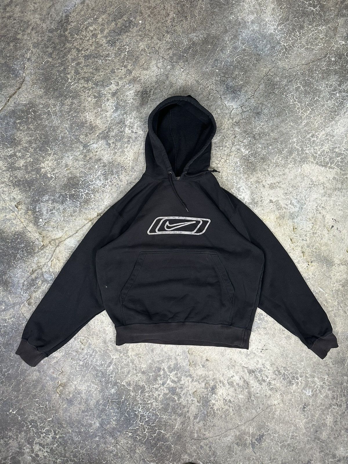 Nike × Vintage Vintage Reflective Centre Swoosh Nike Hoodie Size US XL / EU 56 / 4 - 1 Thumbnail