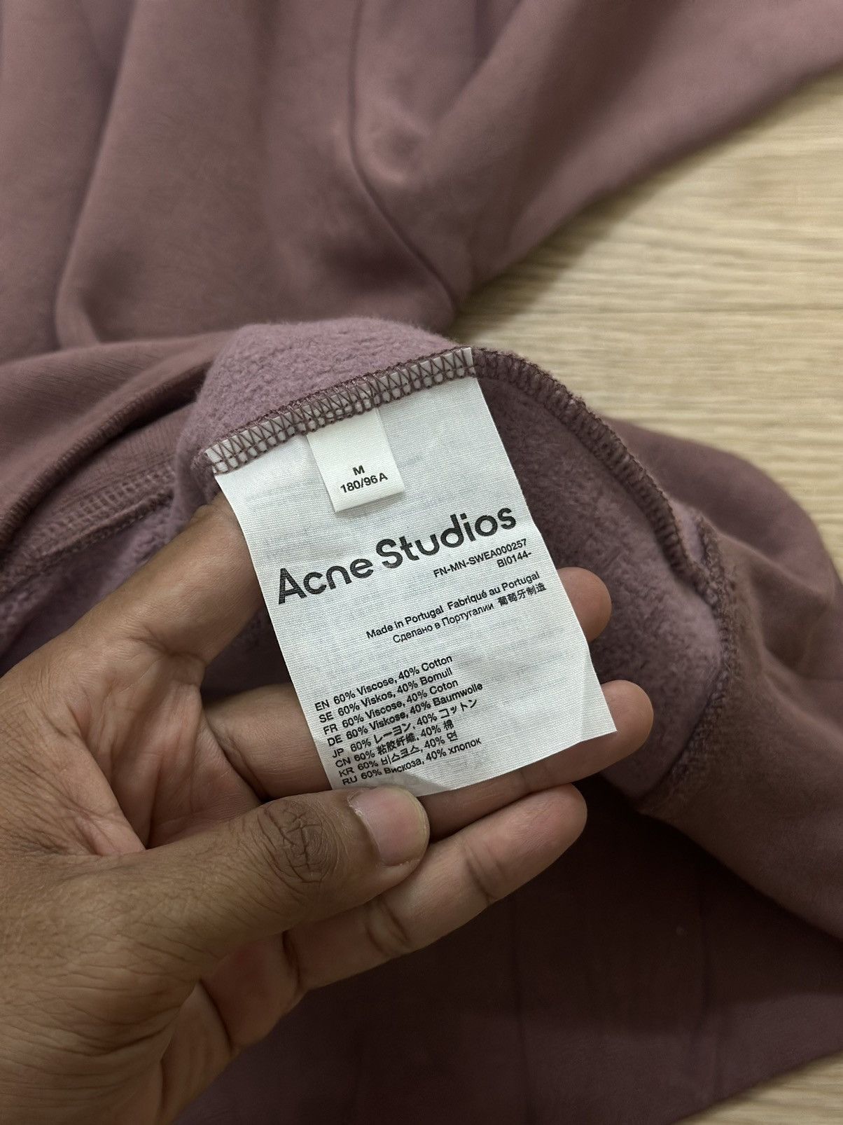 Acne Studios Acne Studios Logo Rib Oversized Fit Sweatshirt Mauve Purple Size US M / EU 48-50 / 2 - 9 Thumbnail