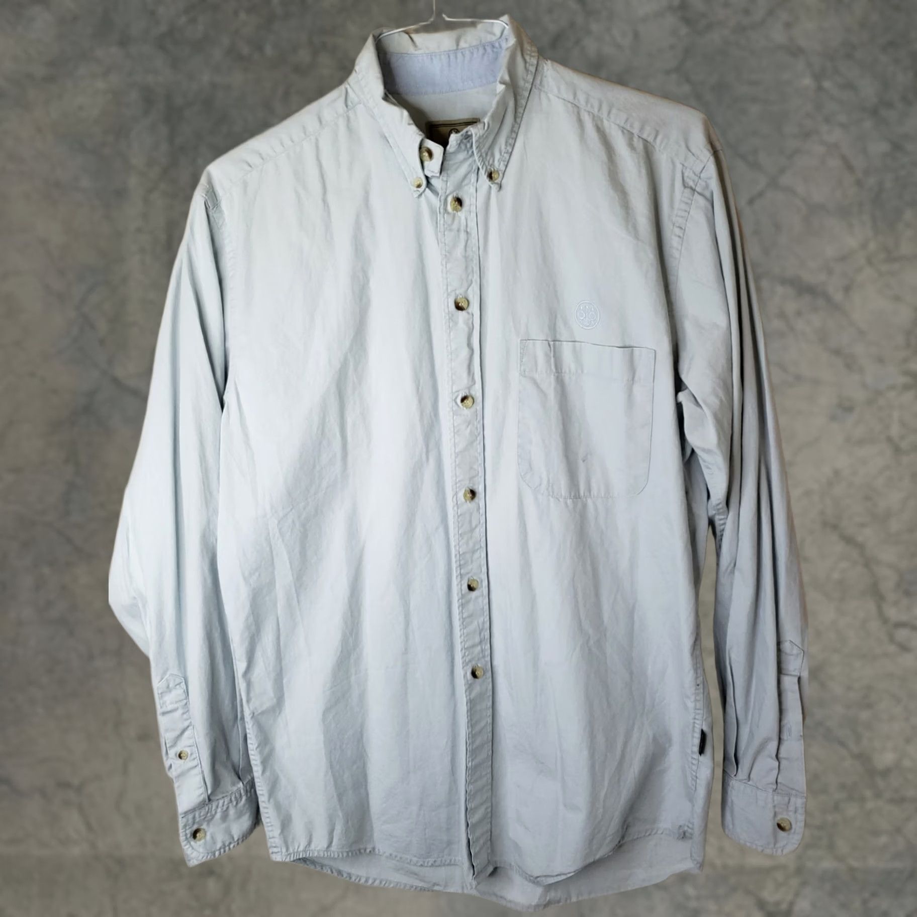 Vintage Beretta Shirt Button-Up Long Sleeve Blue M Casual, Button-Down Collared, Cotton, Lightweight, Pockets, Outdoor, Classic, Men’s Size US M / EU 48-50 / 2 - 1 Thumbnail