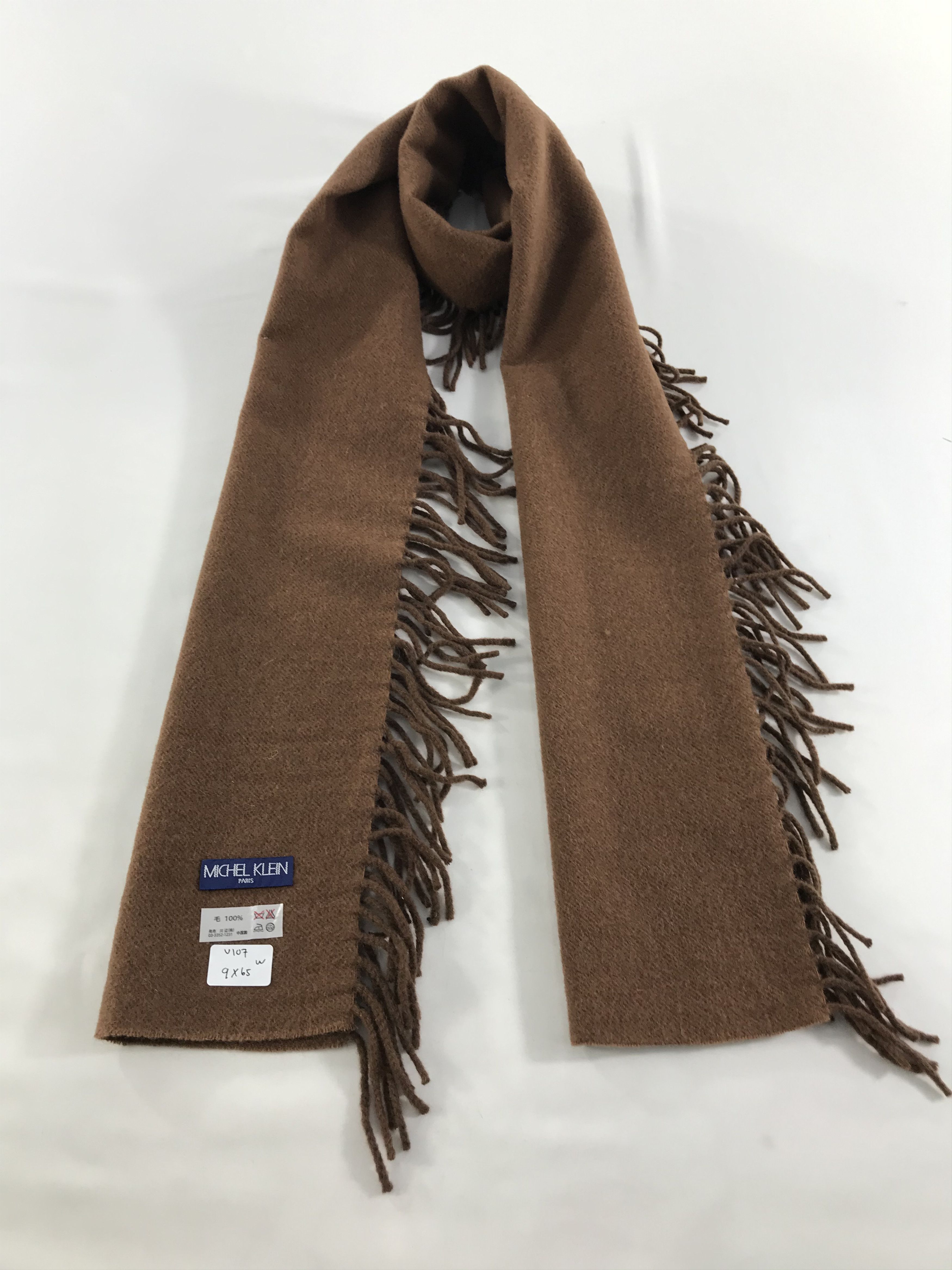 Michel Klein Michel Klein Brown Wool Scarf Muffler V107 Size ONE SIZE - 1 Thumbnail