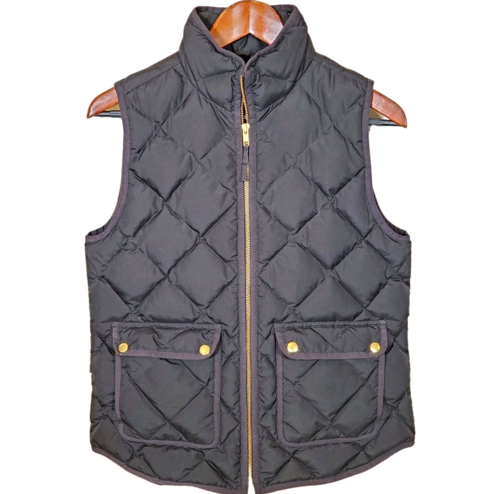 J.Crew J.Crew Black Quilted Down Puffer Vest - S Size Size S / US 4 / IT 40 - 2 Thumbnail