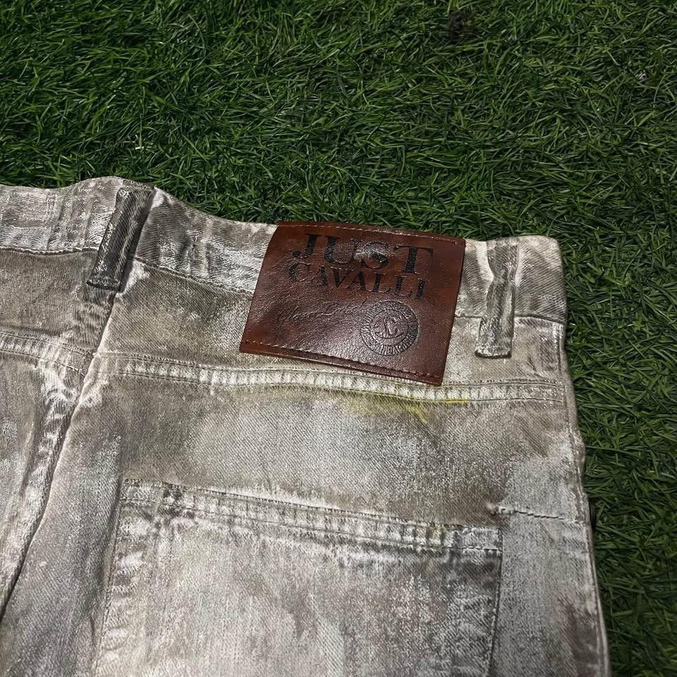 Roberto Cavalli Just Cavalli Multicolor hand painted denim Jeans Size 33" - 8 Thumbnail