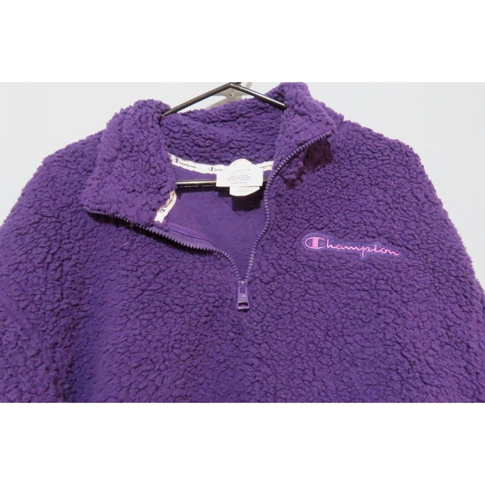 Champion Champion Women’s Jacket Teddy 1/4 Zip Fleece Purple Regular M Long Sleeve Zip Pocket Casual/Party/Cocktail Travel Fall Winter Spring Size M / US 6-8 / IT 42-44 - 4 Thumbnail