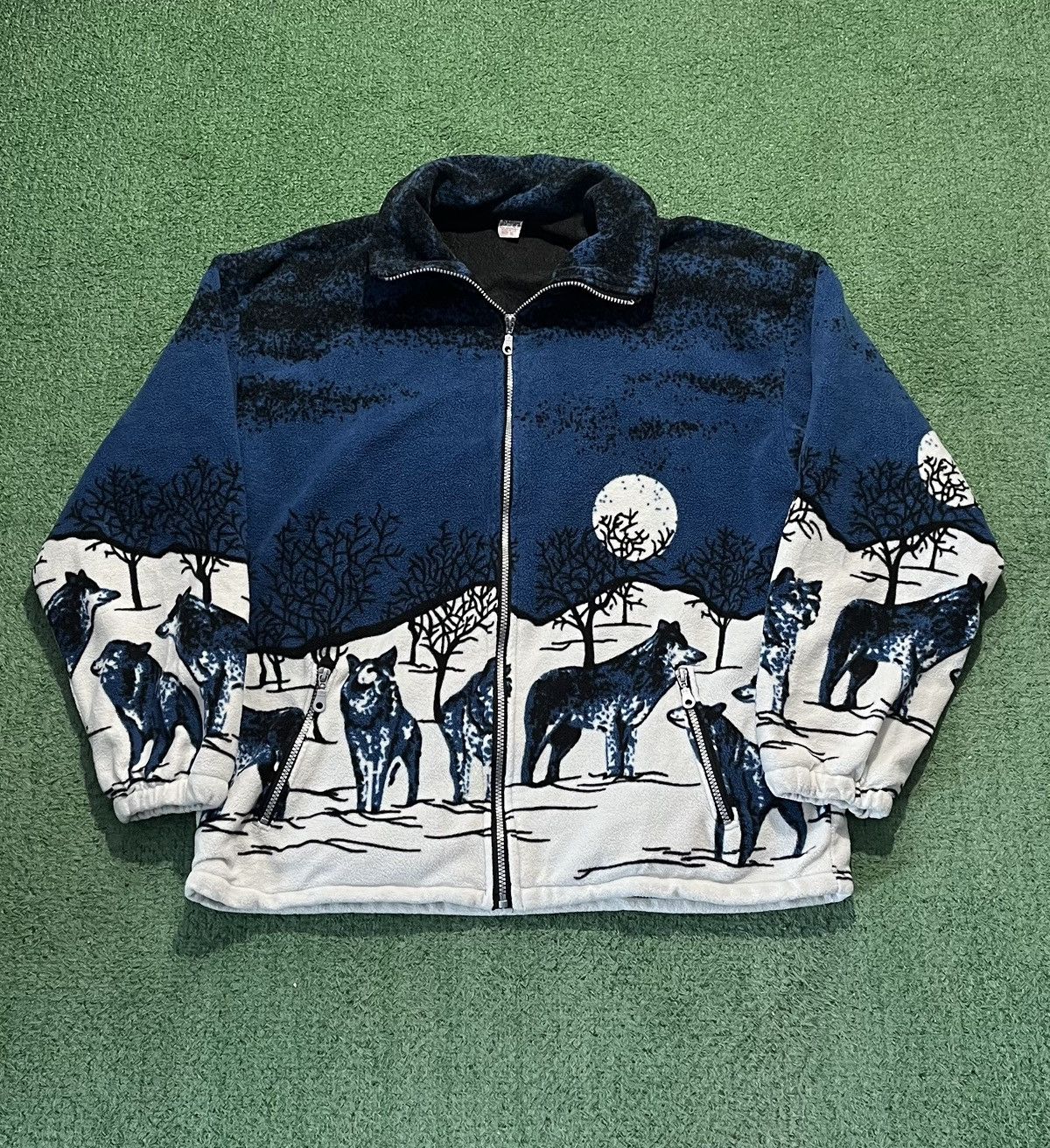 Vintage Polar vintage zipper wolf big print ski polar jacket Size US XL / EU 56 / 4 - 1 Thumbnail