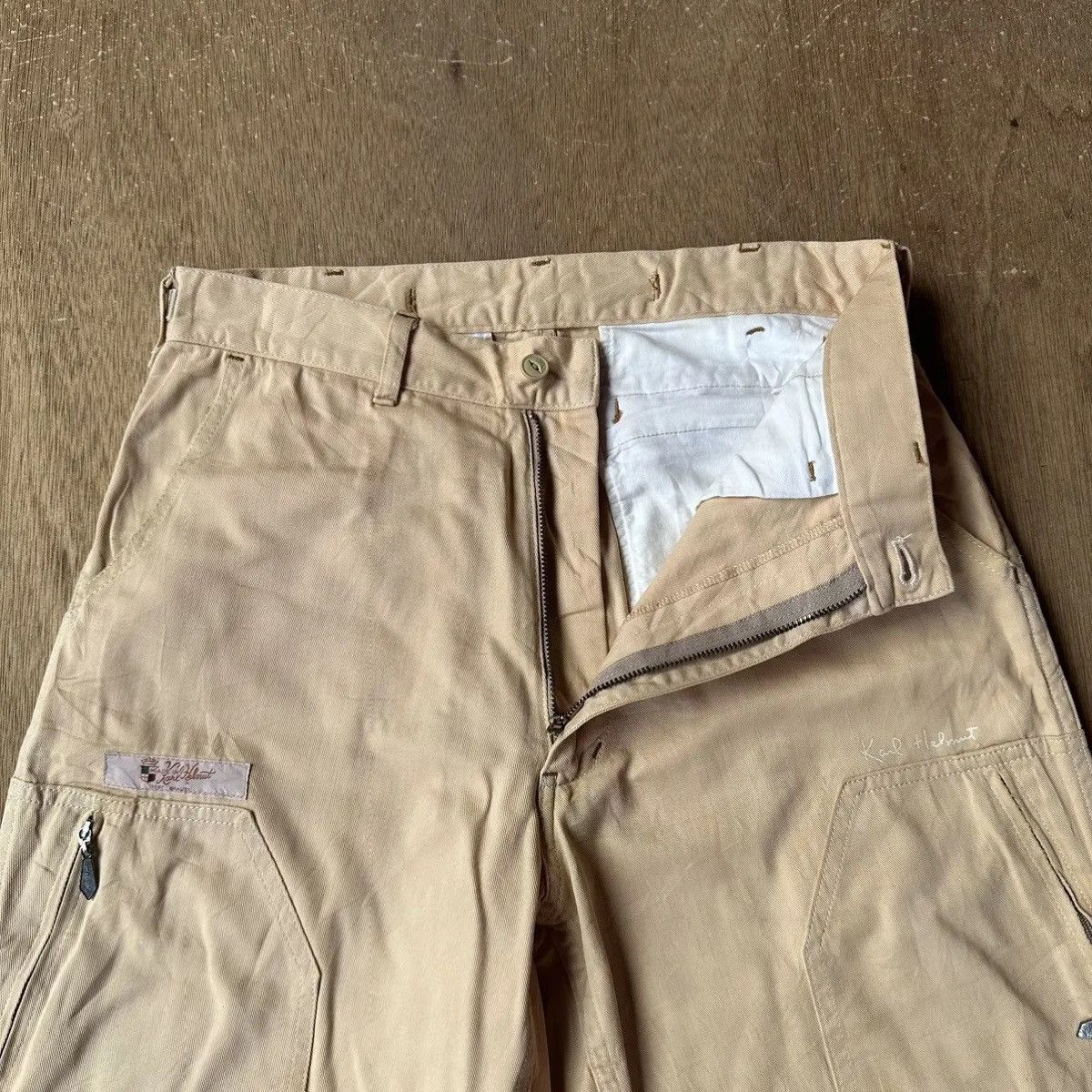 Karl Helmut W29 L31🔥VINTAGE KARL HELMUT PATCH WORKWEAR BAGGY MADE JAPAN Size US 29 - 7 Thumbnail