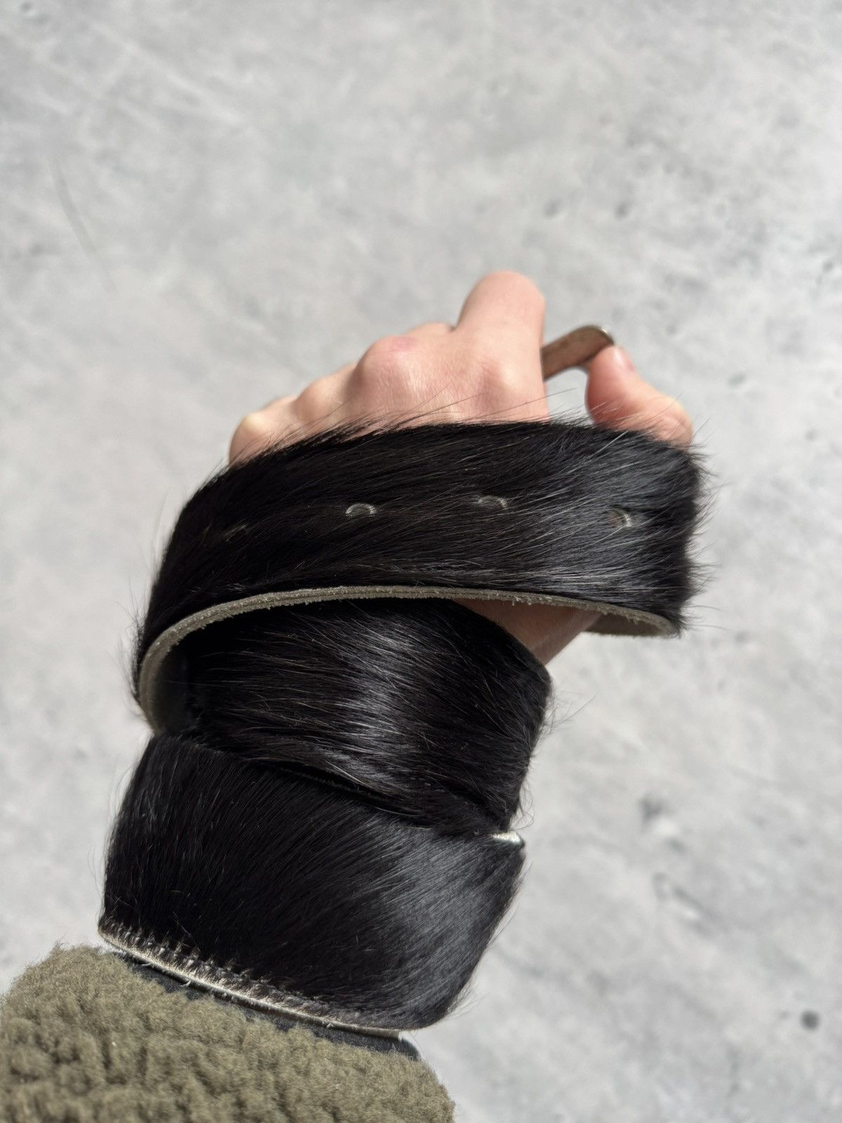 Japanese Brand RARE Horse hair Y2K Vintage Avantgarde leather belt Japanese Size ONE SIZE - 5 Thumbnail