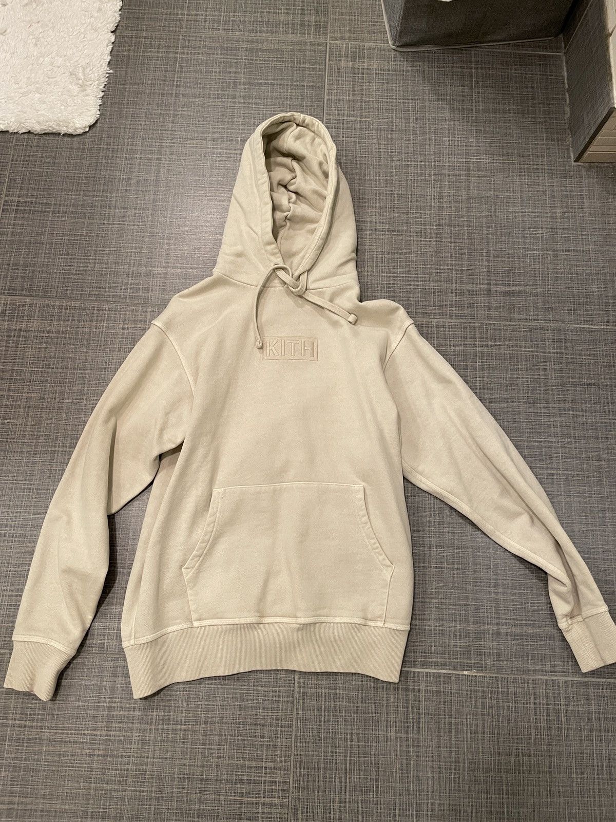 image of Kith Classic Logo Hoodie - Sand, Men's (Size Small)