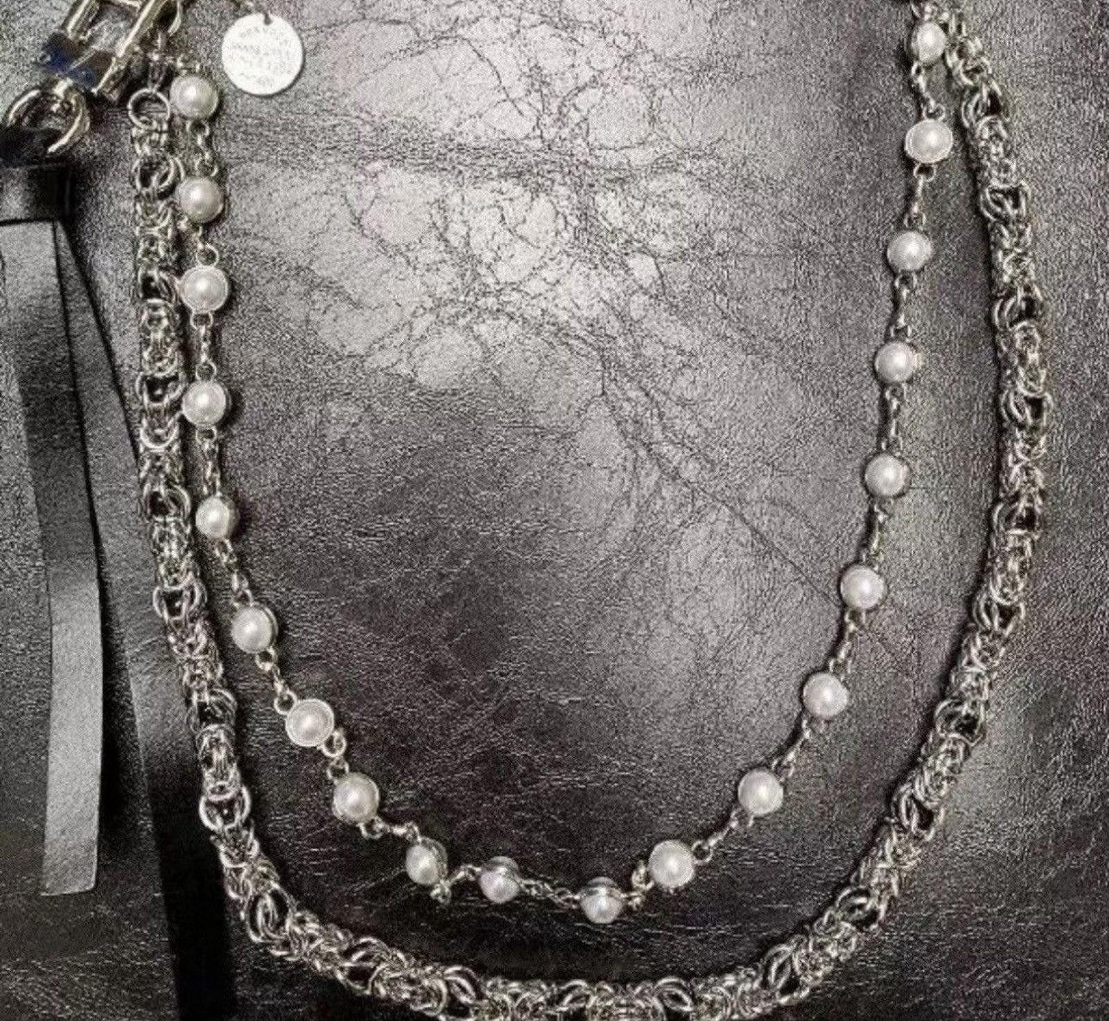 Japanese Brand Beaded Double Layer Wallet Chain, Pants Chain Size ONE SIZE - 2 Thumbnail