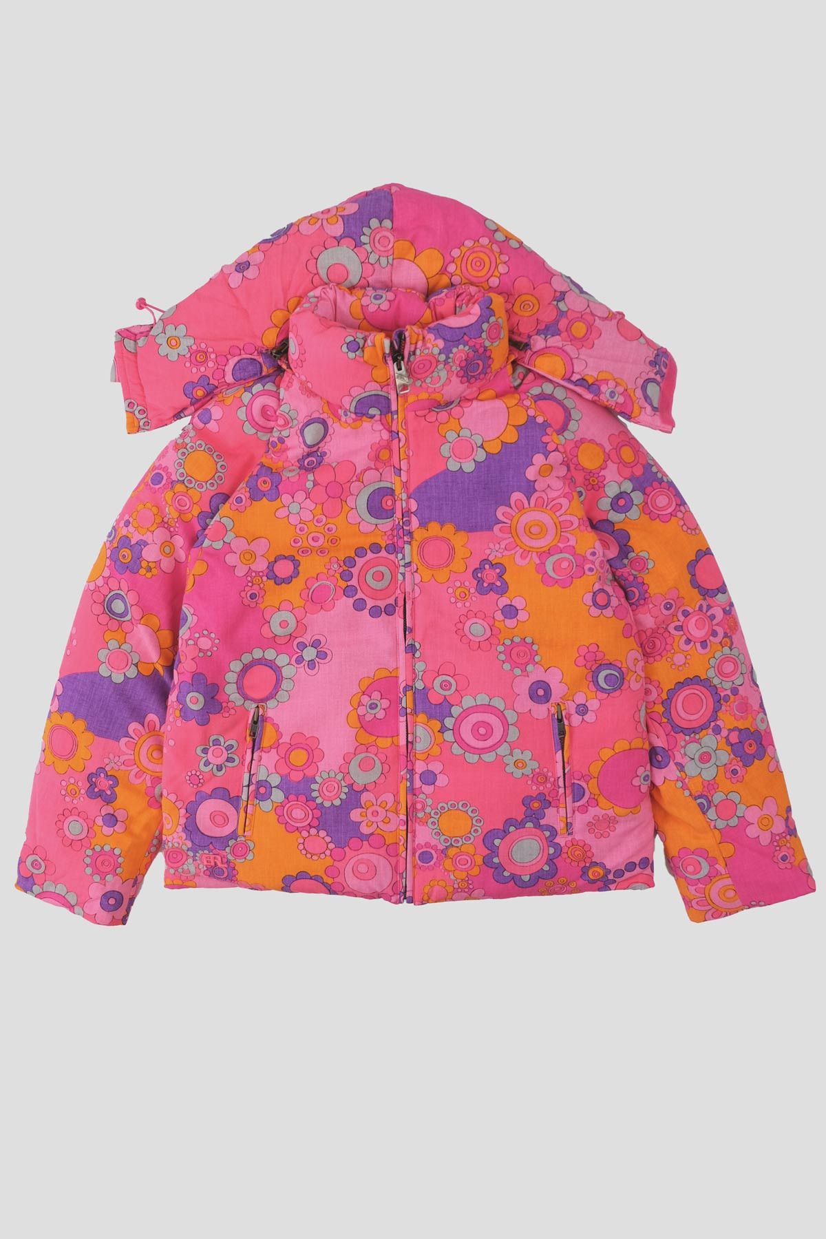 image of Erl Flowers Down Snowboard Jacket in Pink, Men's (Size Large)