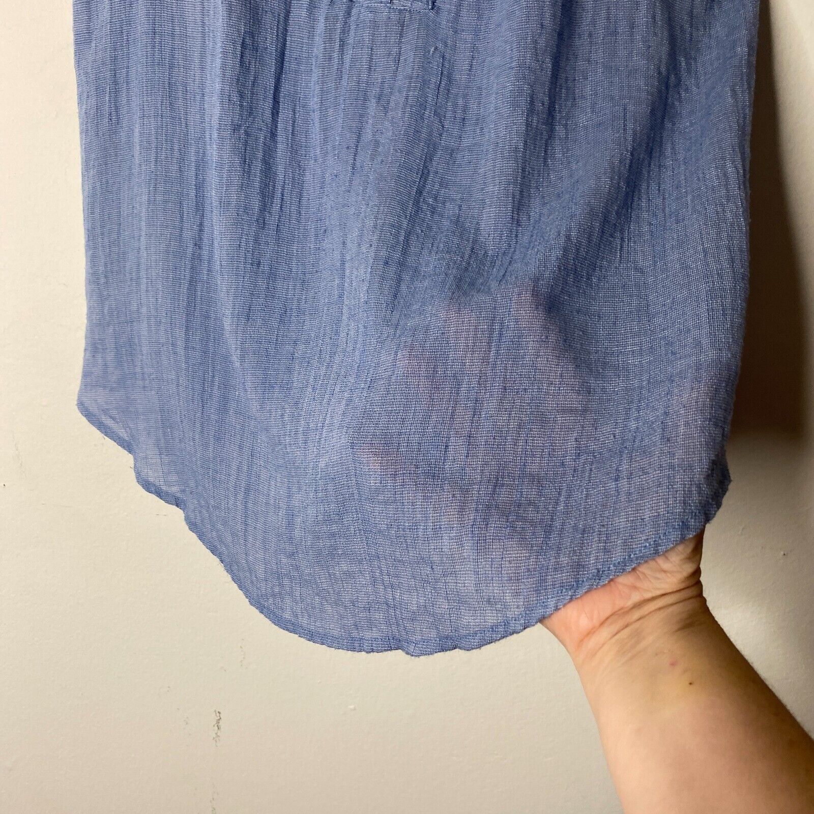 Other Allison Joy Blue Lace-Up Curved Hem Sleeveless Tank Top XS Size XS / US 0-2 / IT 36-38 - 5 Thumbnail