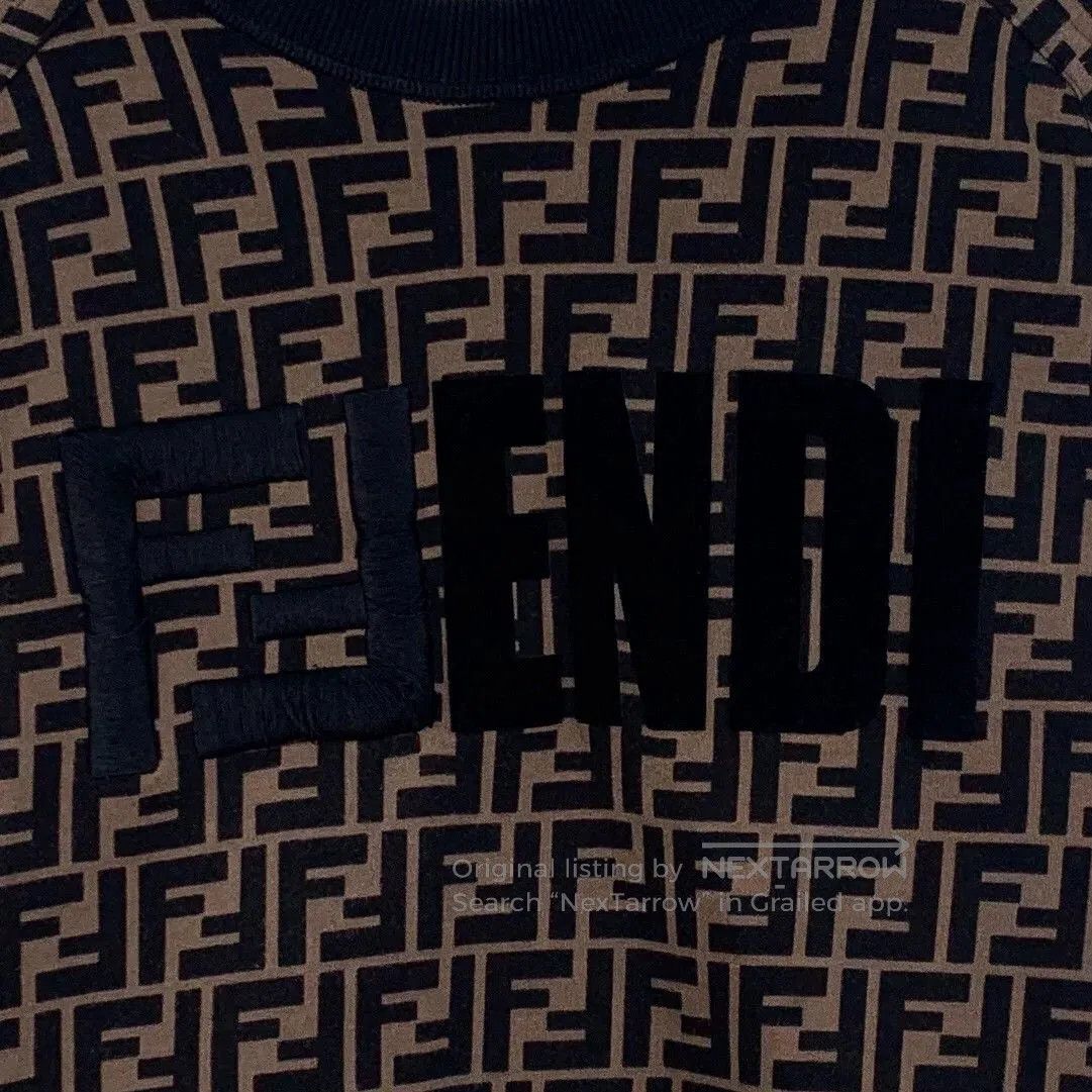 Fendi fendi black brown logo print long sleeve sweatshirt. Size US S / EU 44-46 / 1 - 4 Thumbnail