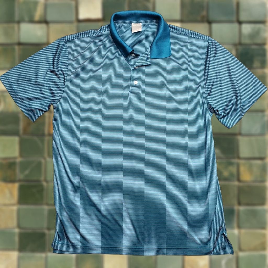 Vintage VINTAGE Levelwear Shirt Mens Large Blue Striped Polo 100% Polyester Short Sleeve Golf LW Size US L / EU 52-54 / 3 - 1 Thumbnail