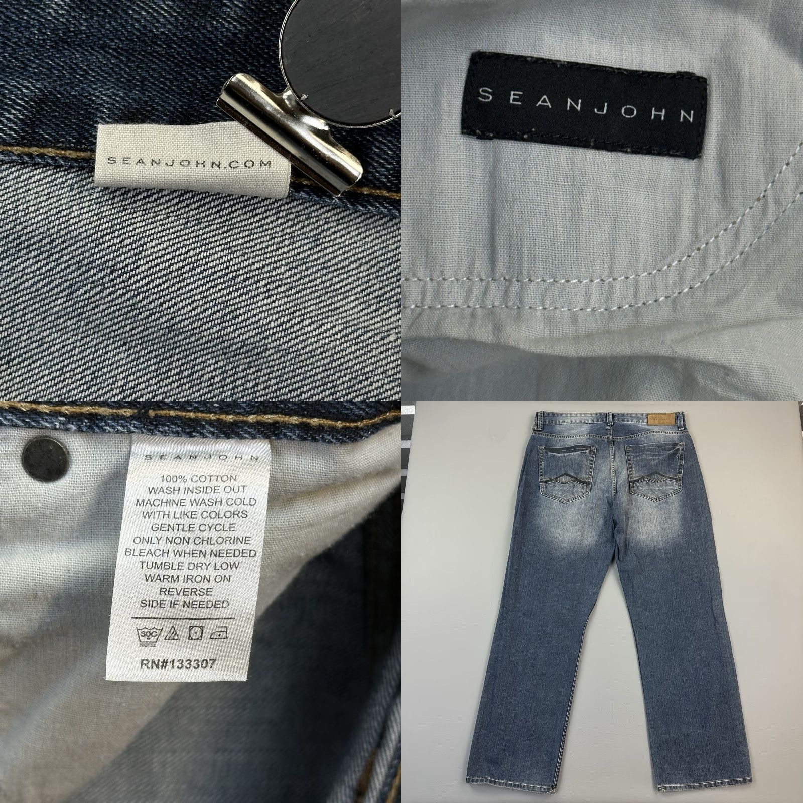 Sean John VINTAGE Sean John Jeans Mens 36x32 Denim Hamilton Relaxed Baggy Hip Hop Y2K Size US 36 / EU 52 - 8 Thumbnail