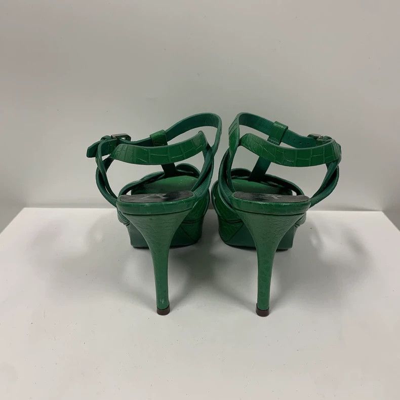 Saint Laurent Paris Saint Laurent Green Patent Leather Heels-2507 Size US 8 / IT 38 - 2 Thumbnail