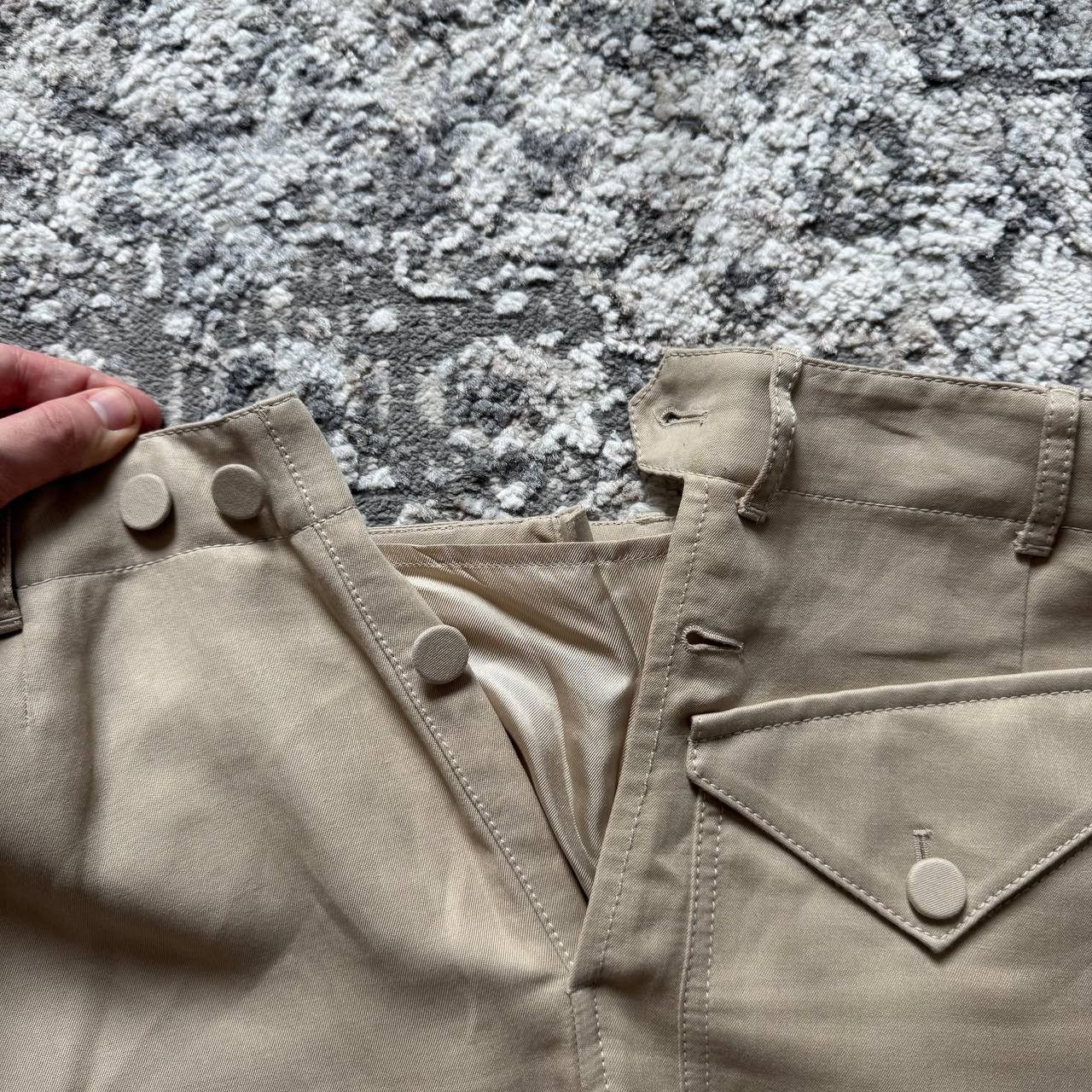 Hermes Hermes Vintage Mid Length Beige Cotton Skirt 40 Size 28" / US 6 / IT 42 - 14 Thumbnail