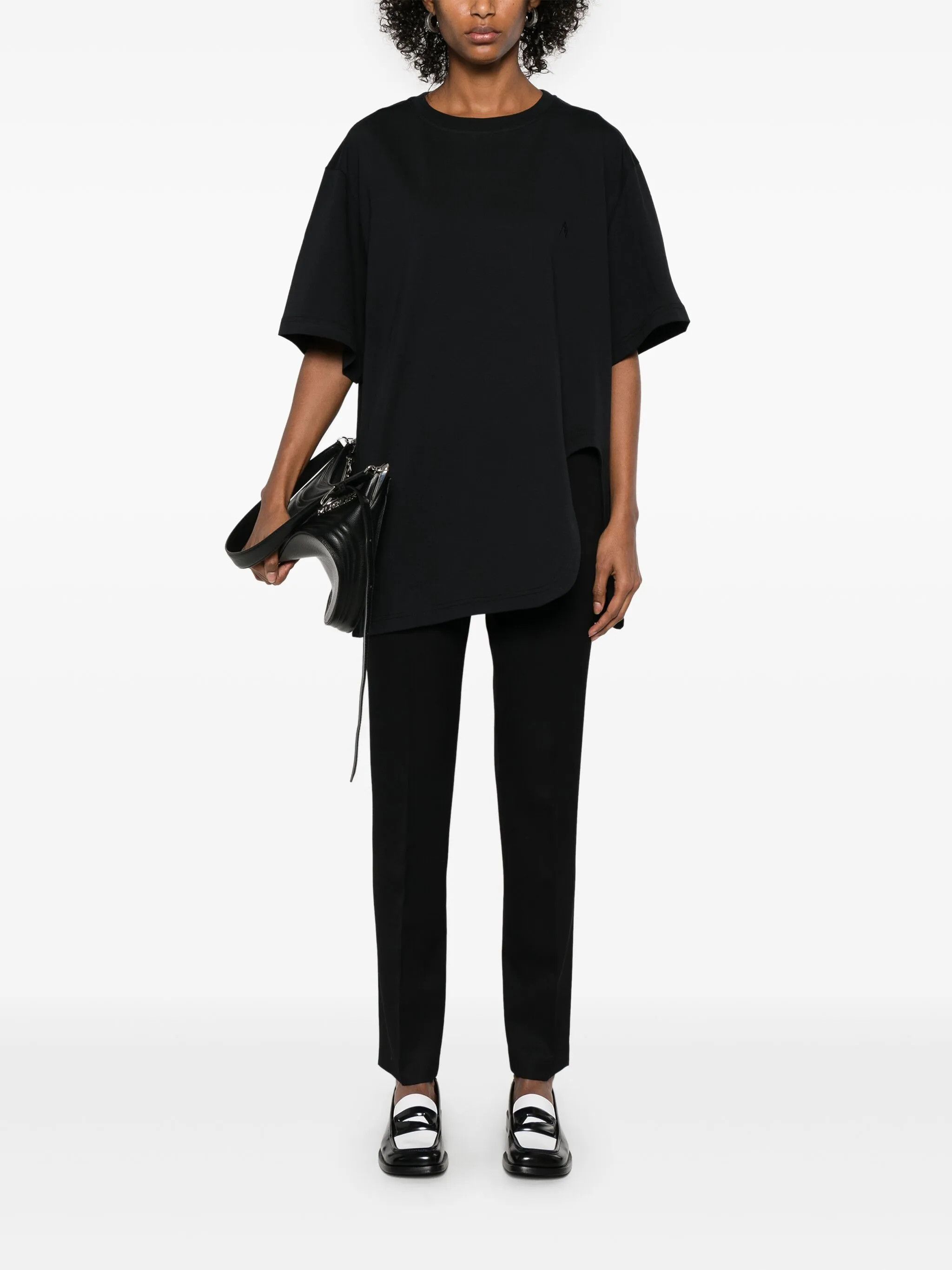 The Attico o1s22i1n0325 Oversized T-Shirt in Black Size S / US 4 / IT 40 - 2 Thumbnail