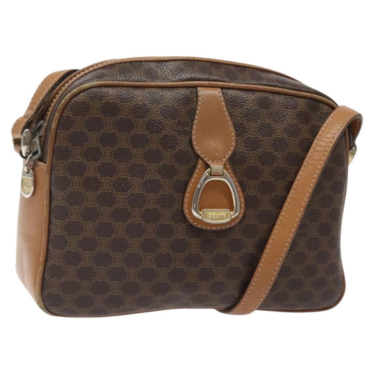 Celine CELINE Macadam Canvas Shoulder Bag Pvc Leather Brown Gold Size ONE SIZE - 1 Thumbnail