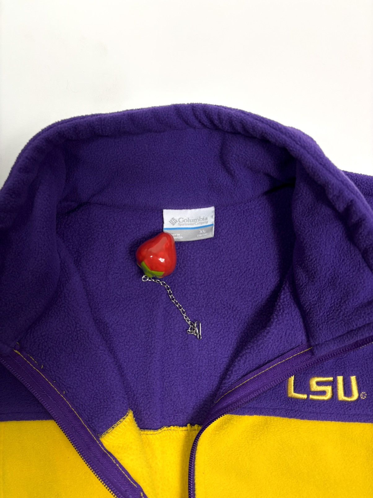 Vintage Vintage 2000s Columbia LSU Tigers Fleece Full Zip Size US L / EU 52-54 / 3 - 3 Thumbnail