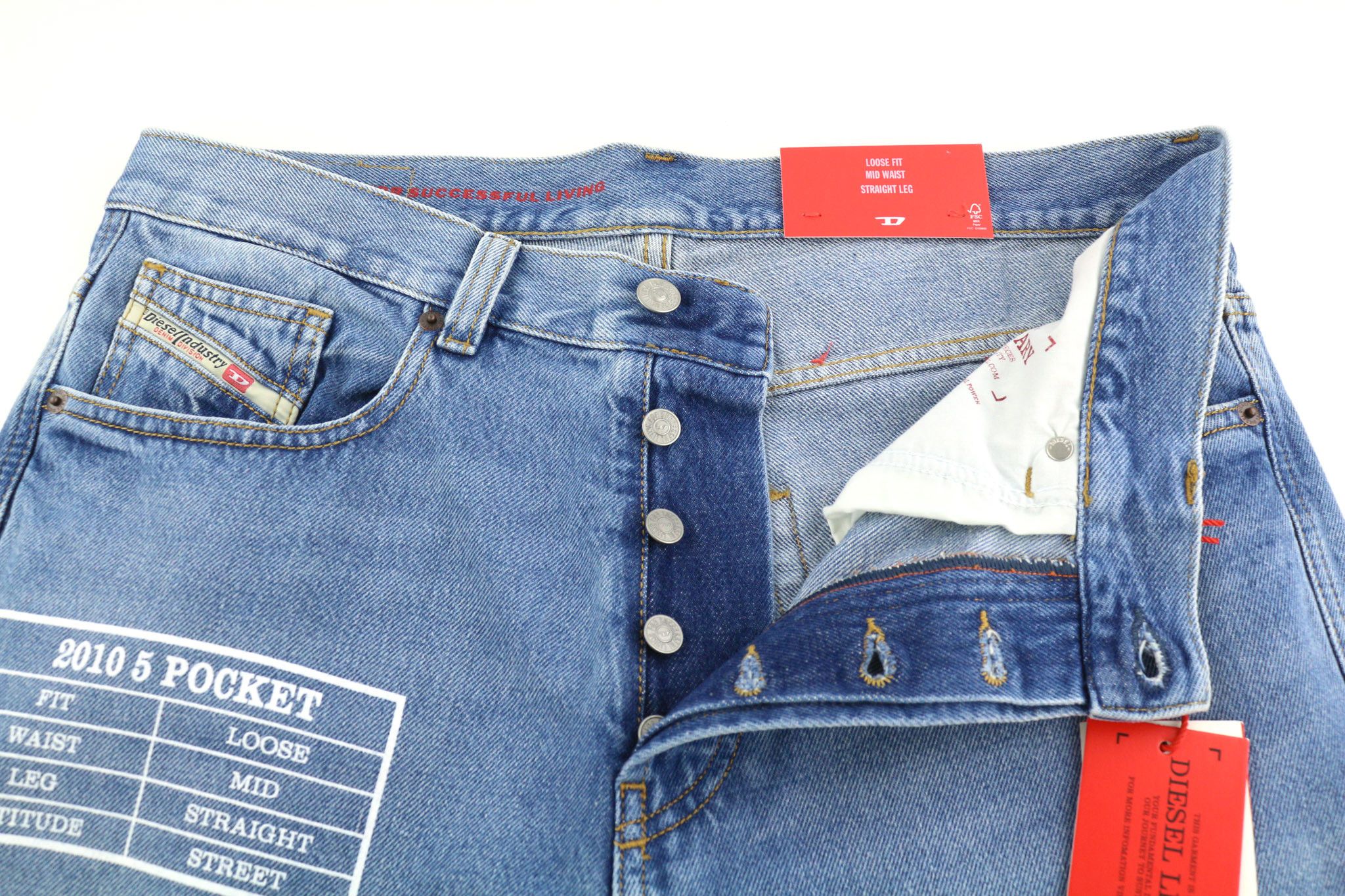 Diesel 2010 9C16S W32/L32 Loose Fit Straight Button Jeans 40151 Size US 32 / EU 48 - 4 Thumbnail
