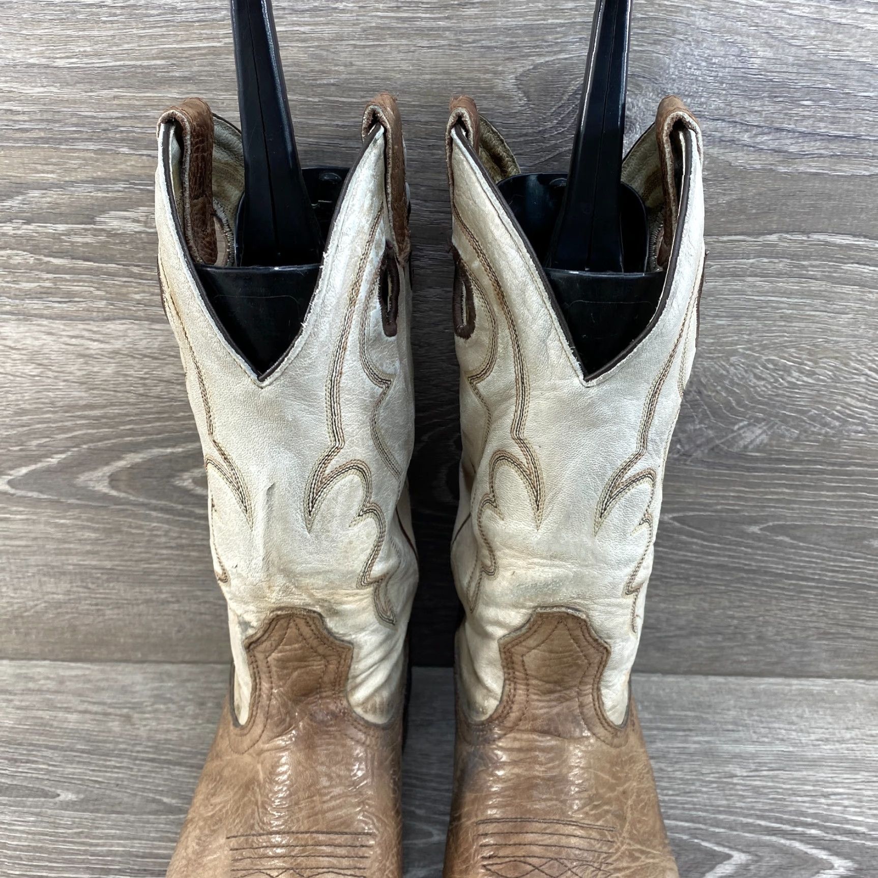 Roper Boulet 10 Brown Leather Ropers Round Toe Cowboy Western Boots Made in Canada Size US 10 / IT 40 - 5 Thumbnail