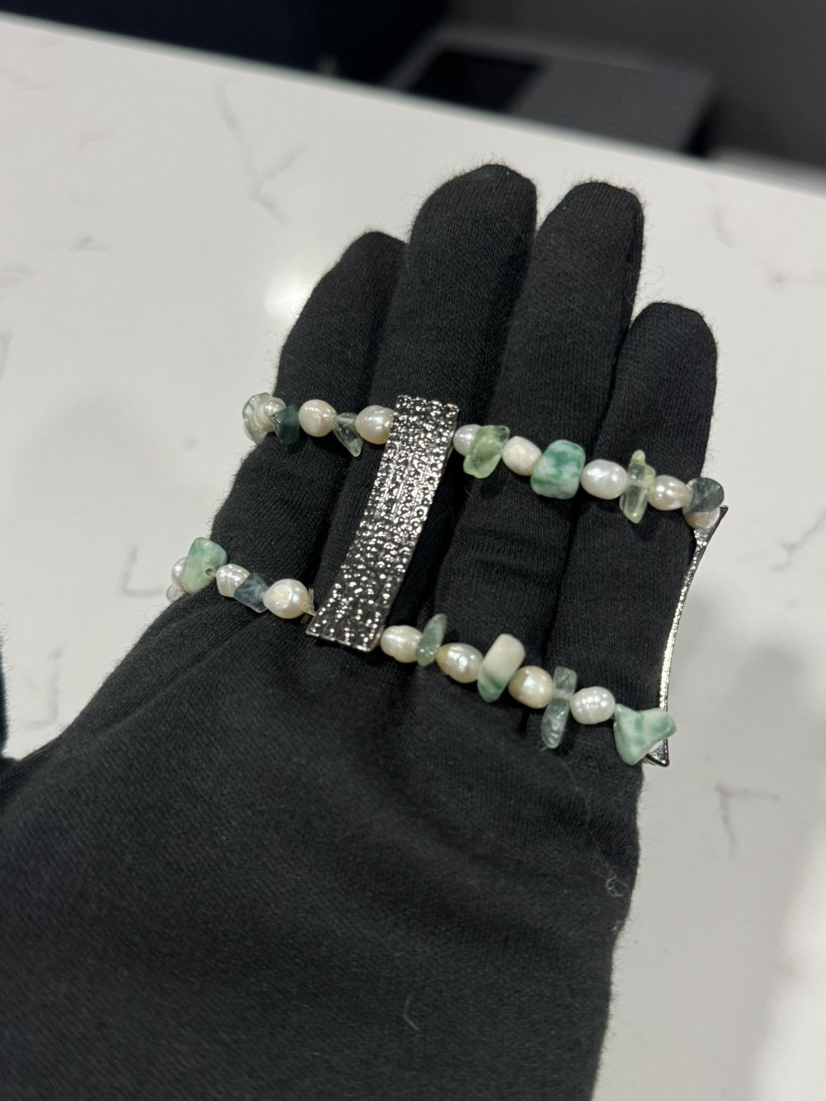 Jewelry Vintage Authentic Freshwater Pearl & Jade Double Bracelet Size ONE SIZE - 5 Thumbnail